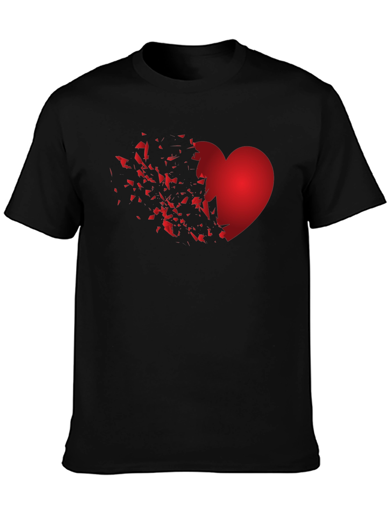 Shattered Heart Graphic Black T-Shirt