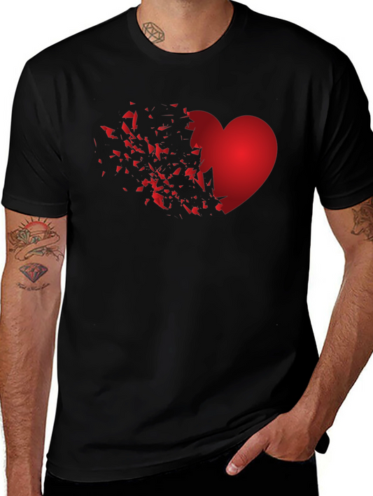 Shattered Heart Graphic Black T-Shirt