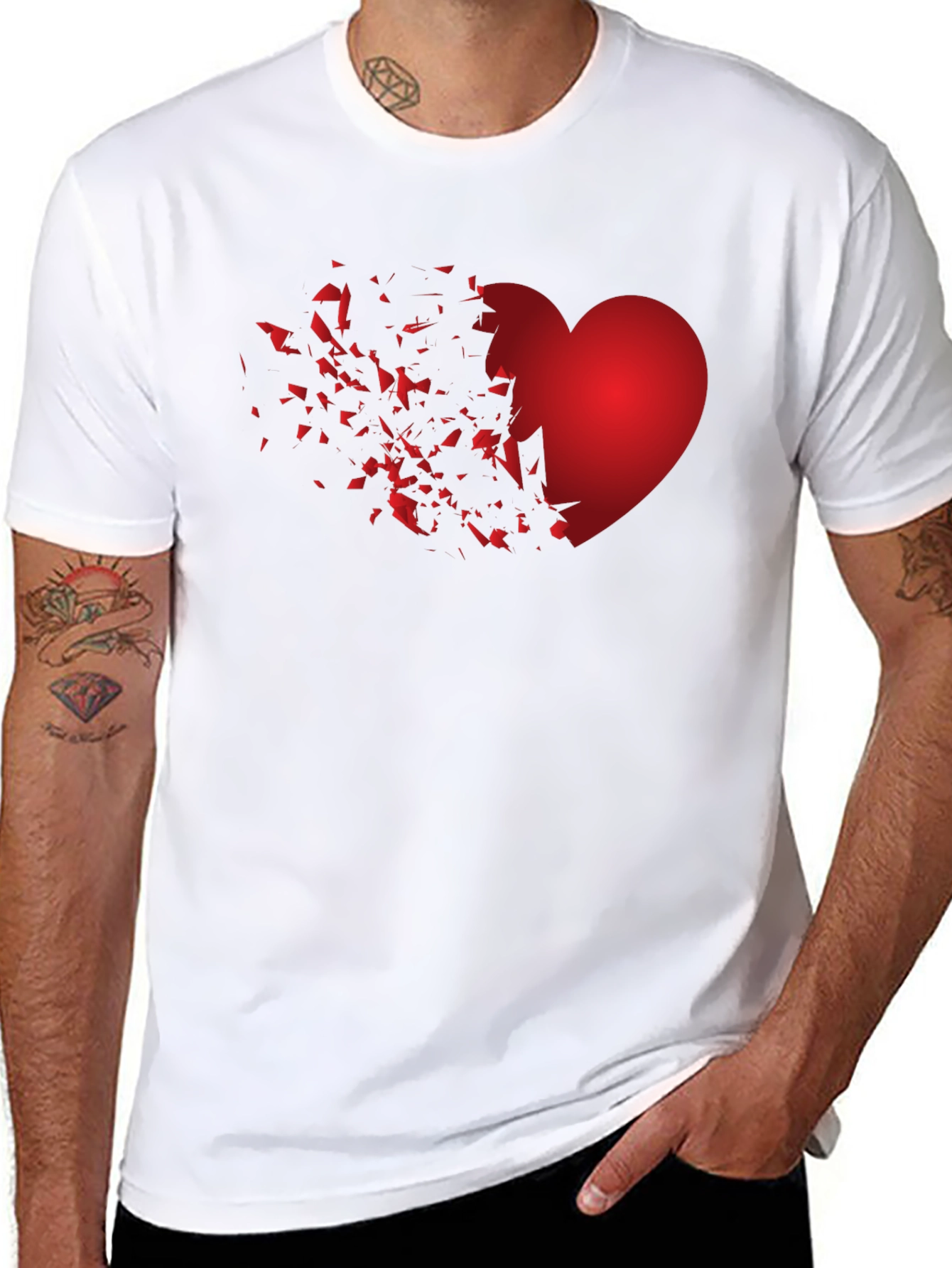 Shattered Heart Graphic Black T-Shirt