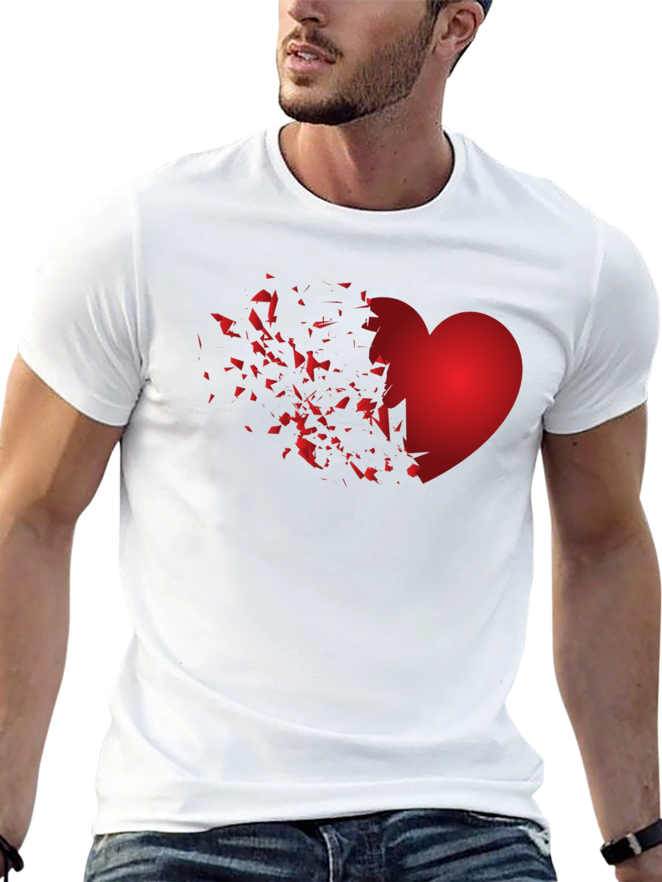 Shattered Heart Graphic Black T-Shirt