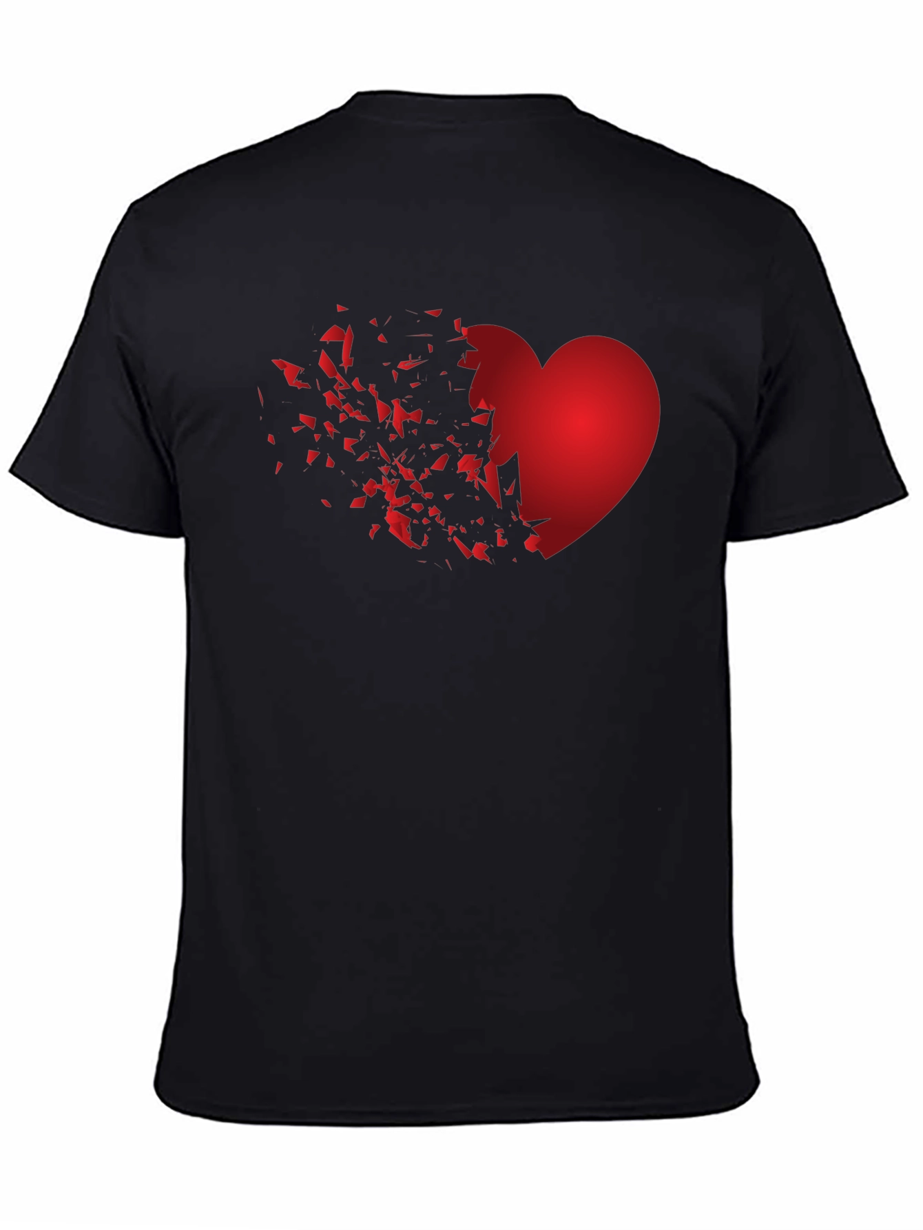 Shattered Heart Graphic Black T-Shirt