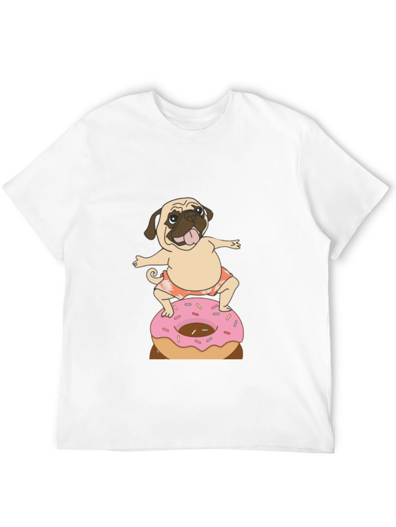 Pug on Donut T-Shirt - Fun & Casual Wear