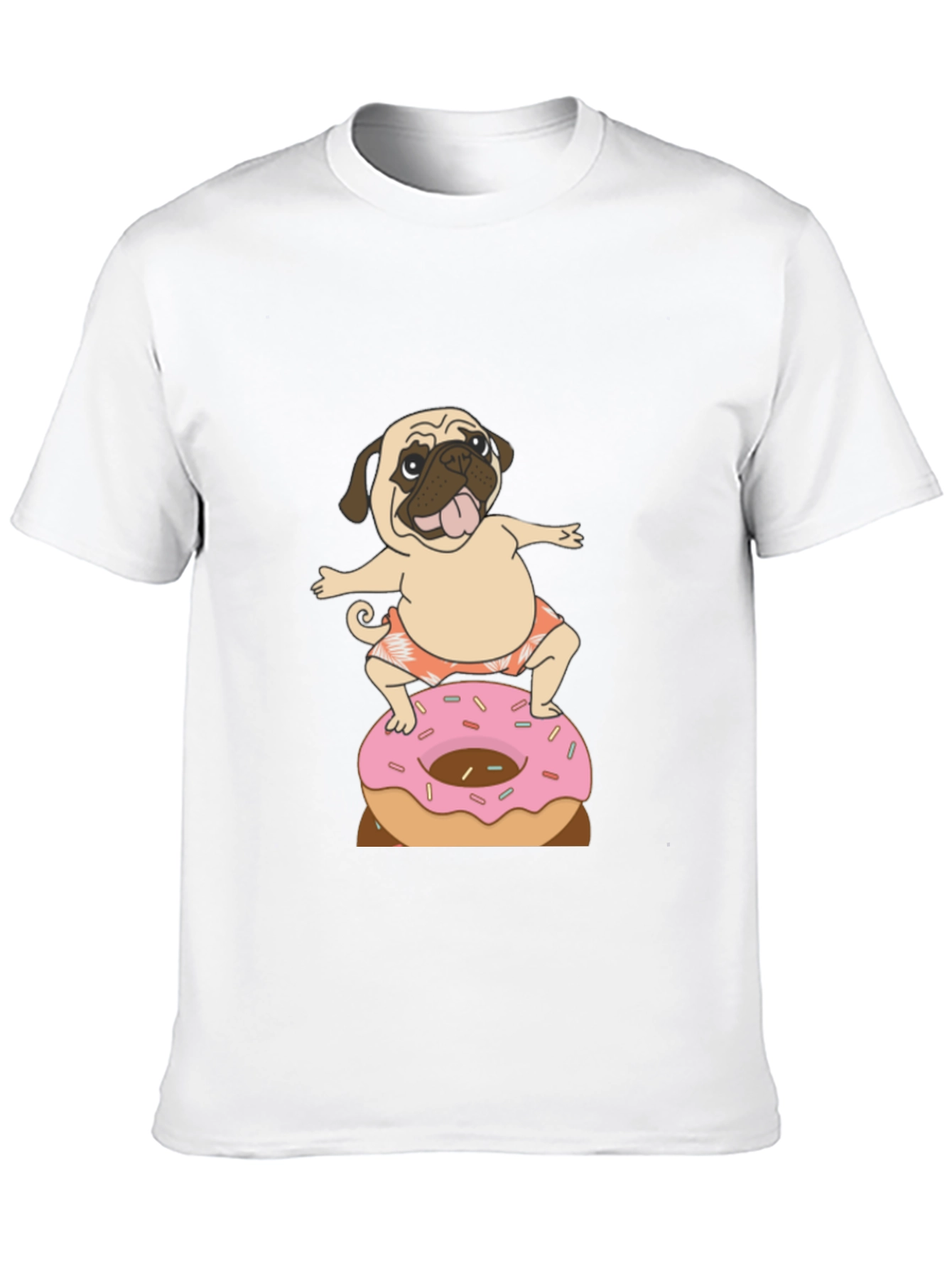 Pug on Donut T-Shirt - Fun & Casual Wear