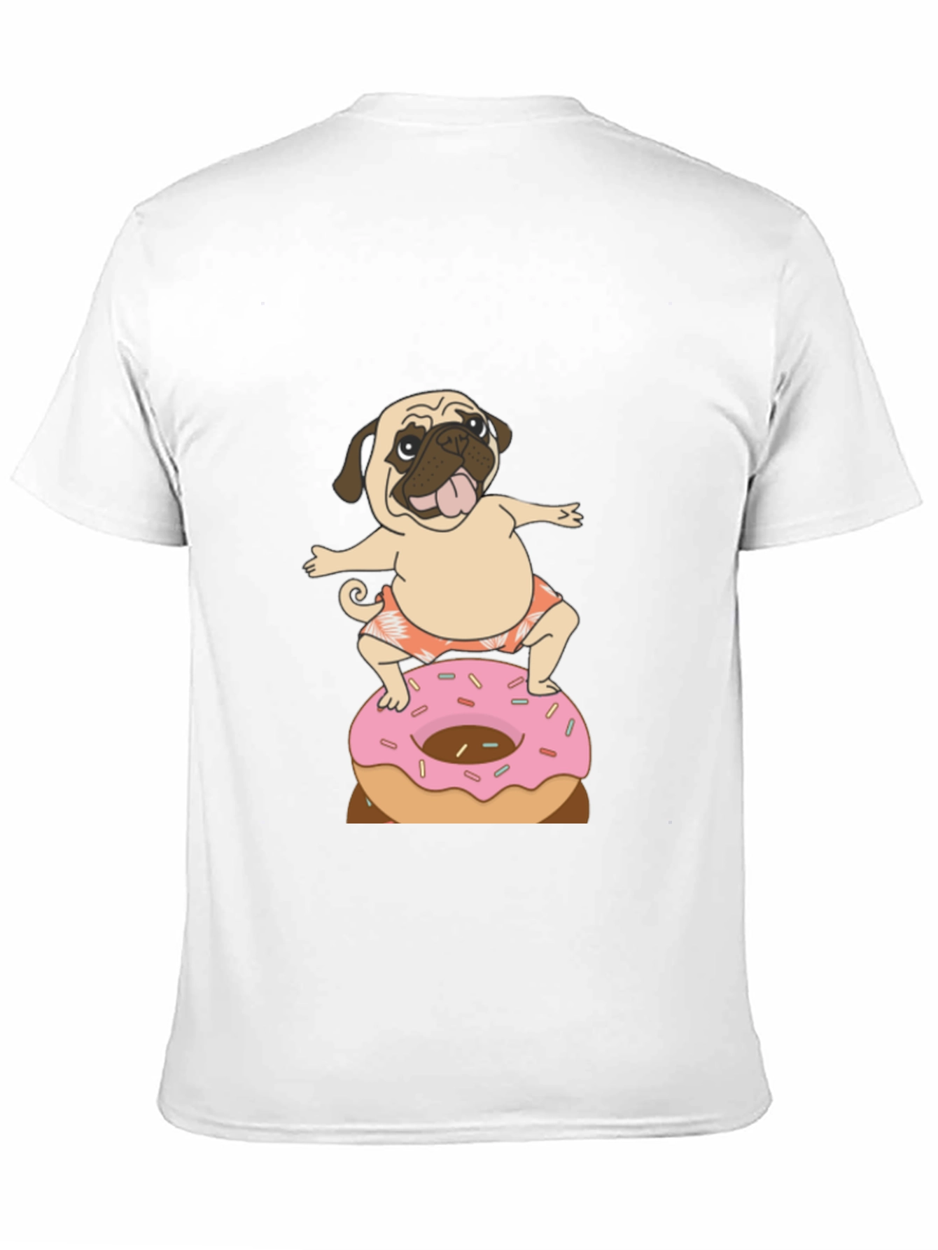 Pug on Donut T-Shirt - Fun & Casual Wear