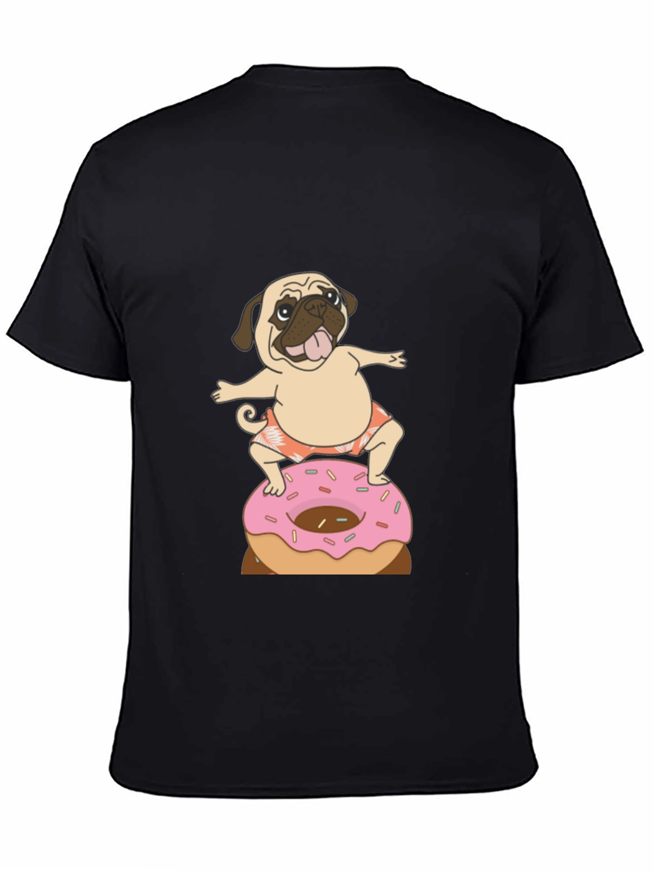 Pug on Donut T-Shirt - Fun & Casual Wear