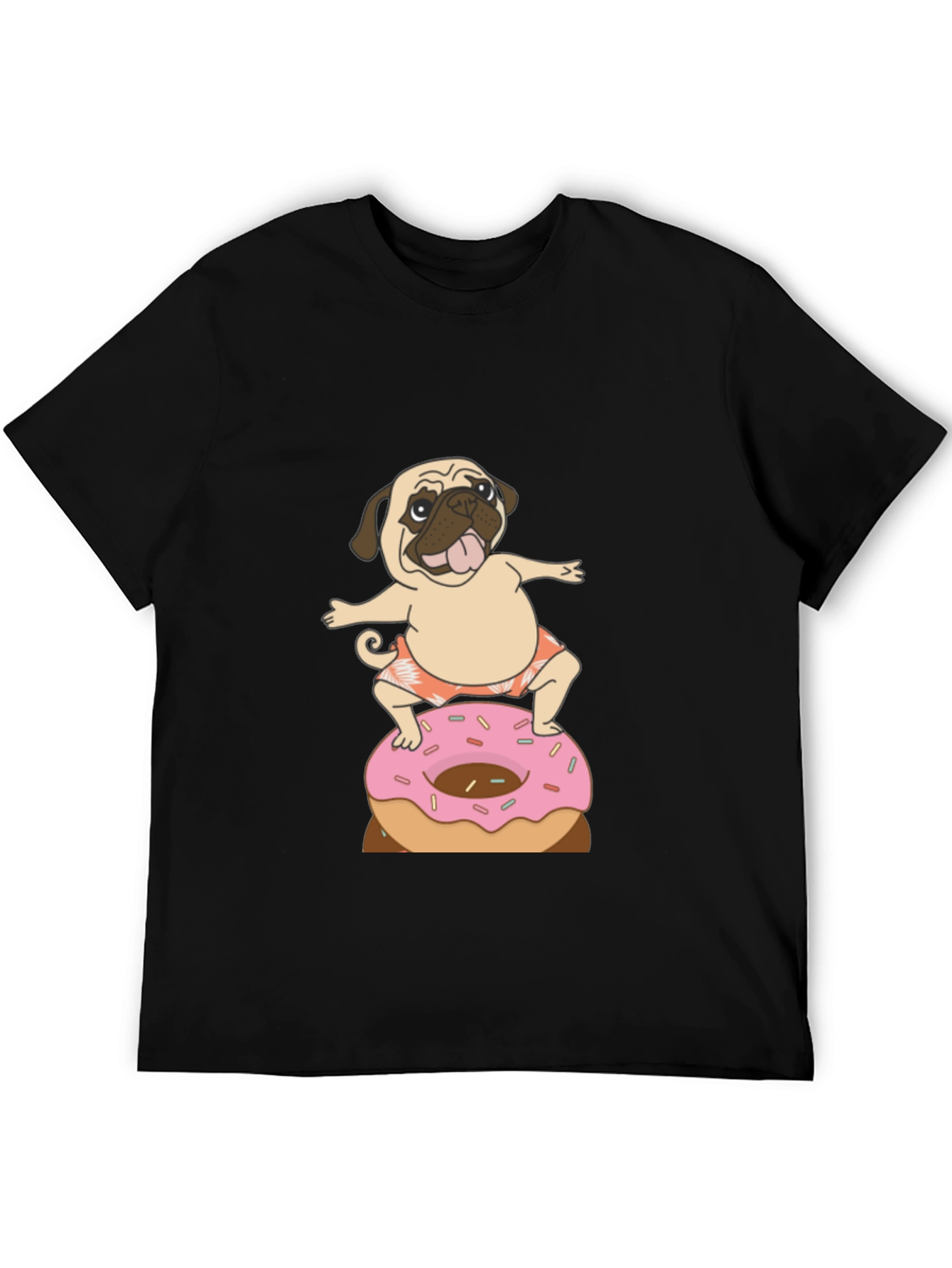Pug on Donut T-Shirt - Fun & Casual Wear