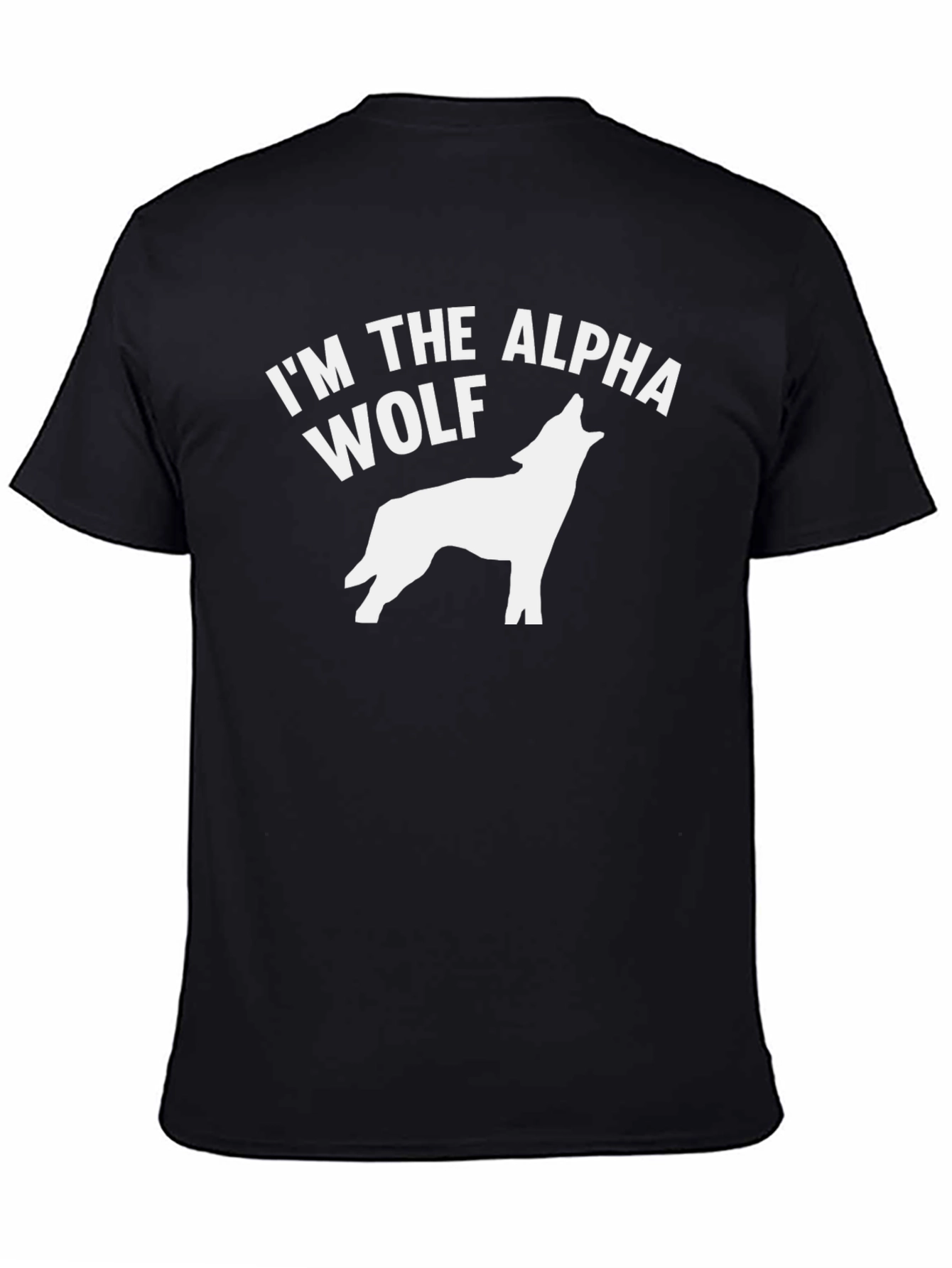 Alpha Wolf Graphic Tee - Black Cotton T-Shirt