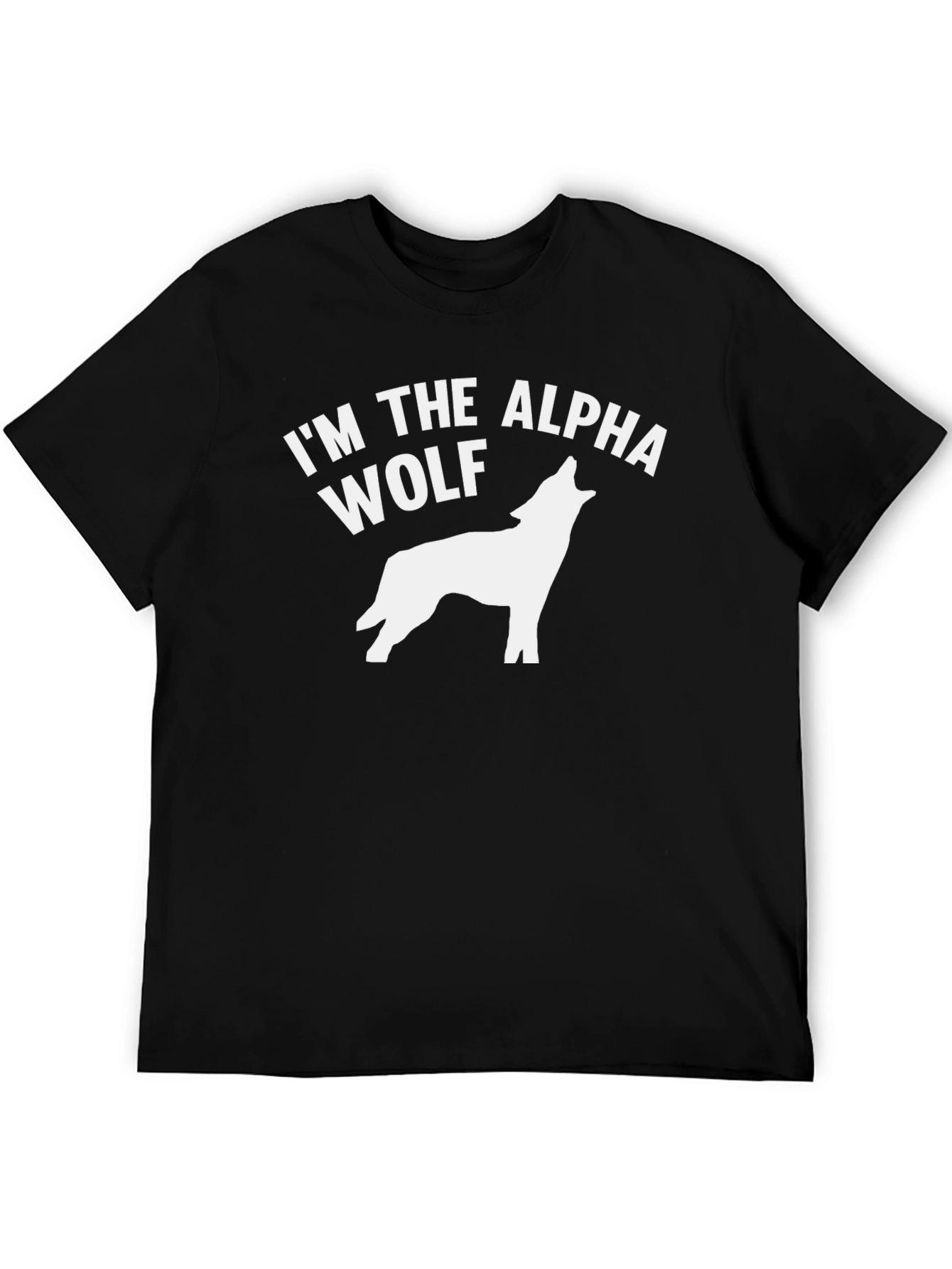 Alpha Wolf Graphic Tee - Black Cotton T-Shirt