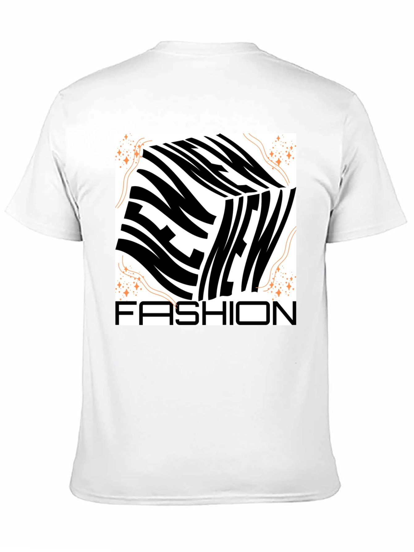 New Fashion Graphic Tee - Mens Black Crew Neck