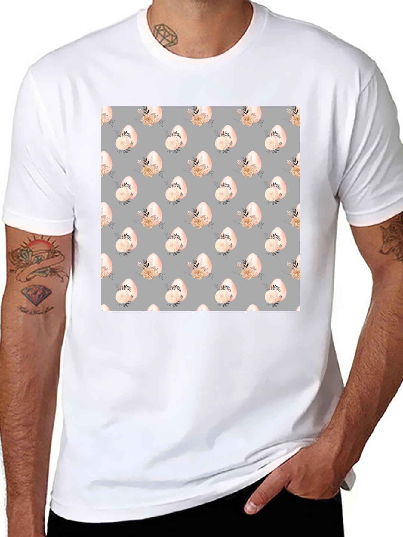 Floral Easter Egg Pattern T-Shirt