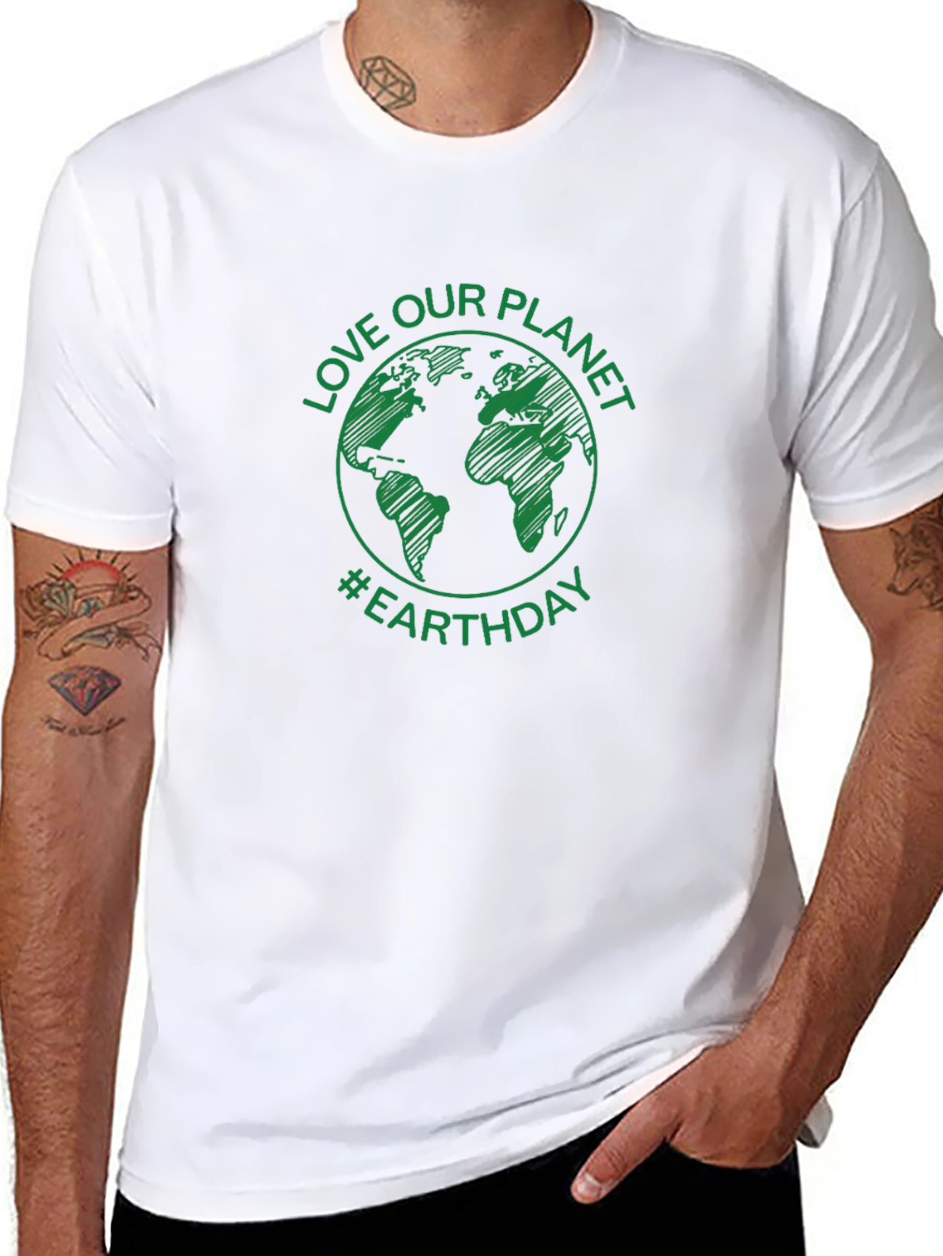 Love Our Planet Earth Day T-Shirt - Green Graphic