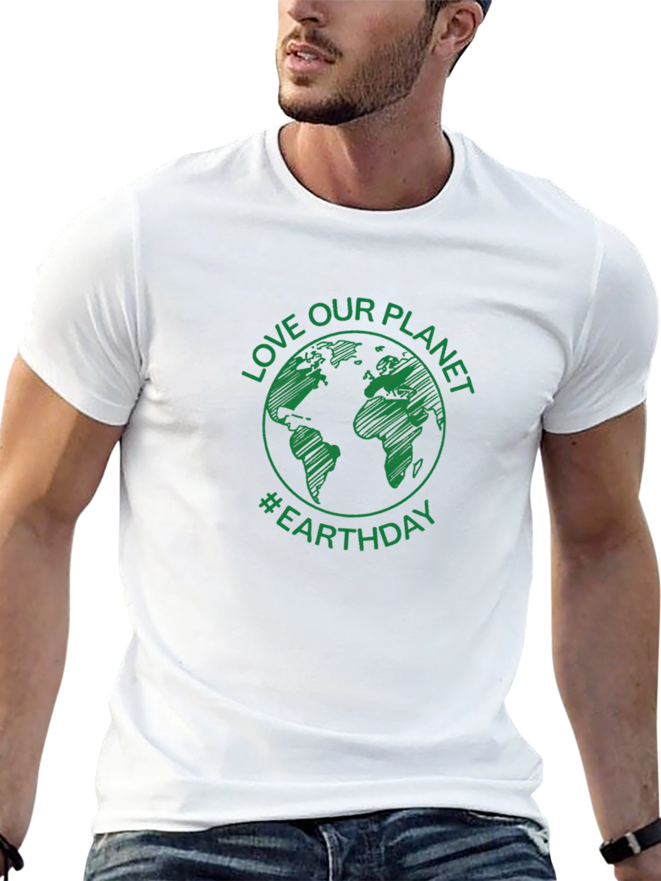 Love Our Planet Earth Day T-Shirt - Green Graphic