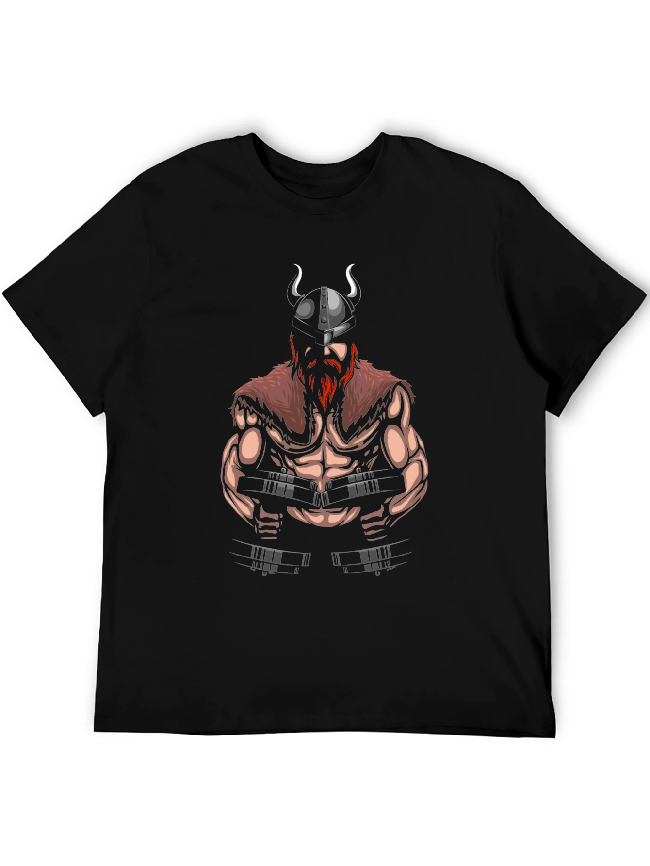 Viking Gym T-Shirt - Black Cotton Graphic Tee