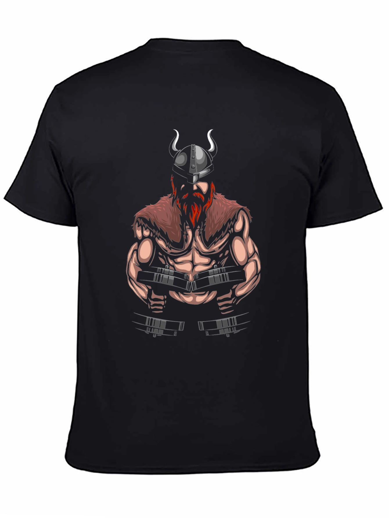 Viking Gym T-Shirt - Black Cotton Graphic Tee