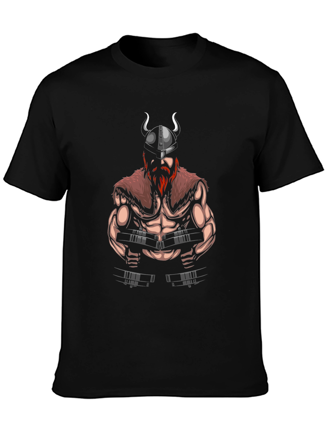 Viking Gym T-Shirt - Black Cotton Graphic Tee