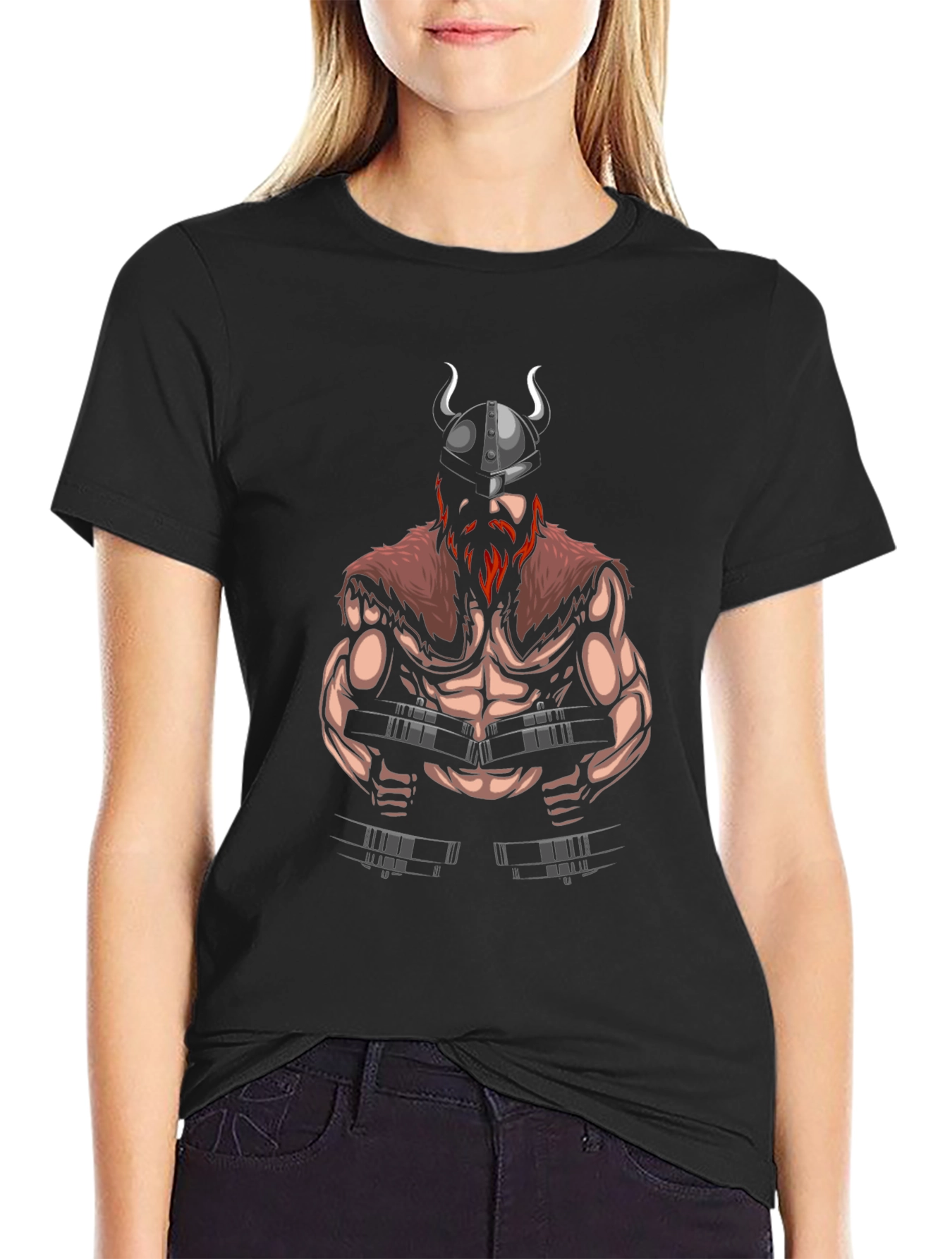 Viking Gym T-Shirt - Black Cotton Graphic Tee