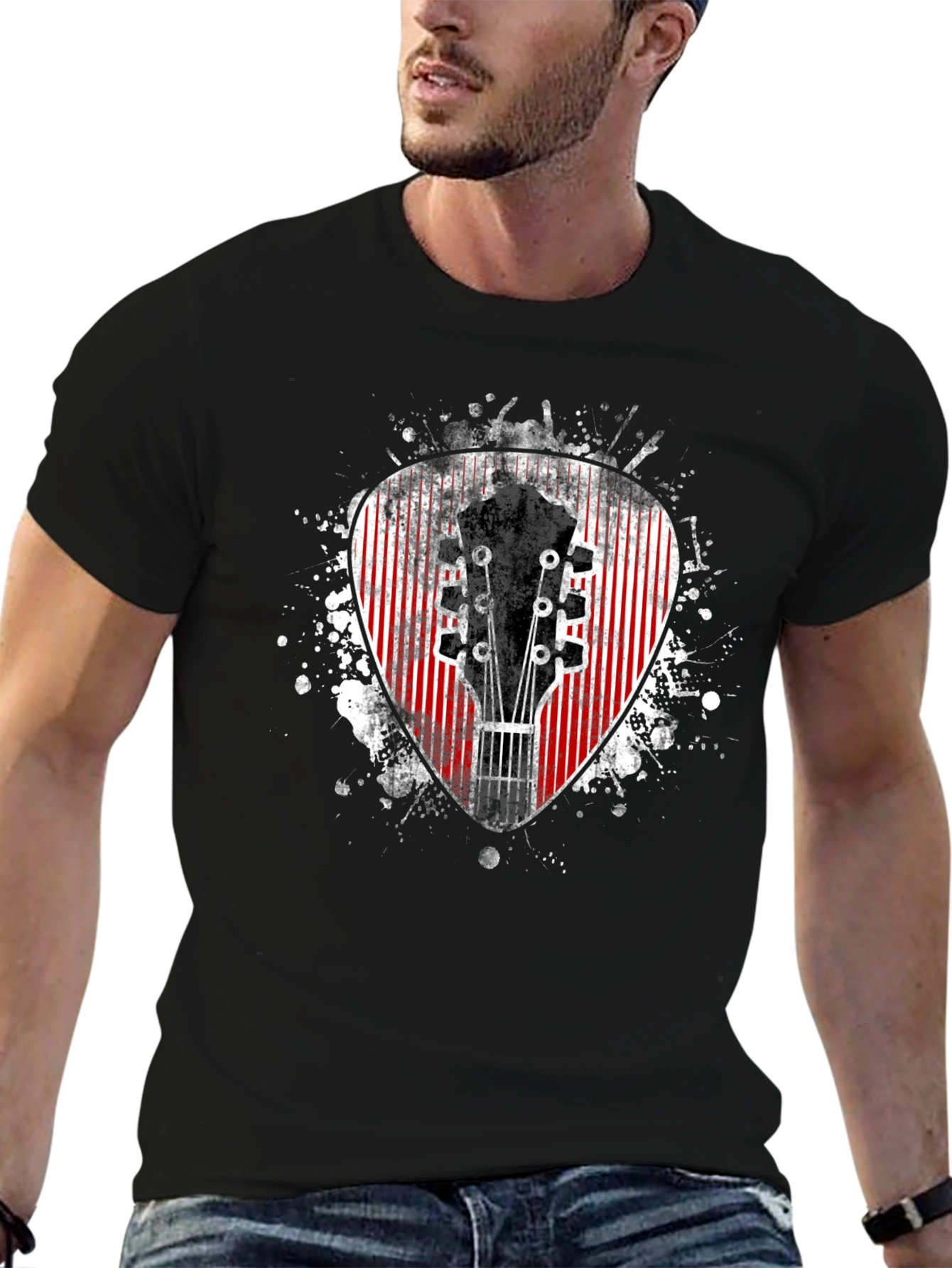 Guitar Pick Graphic Tee - Musician Style