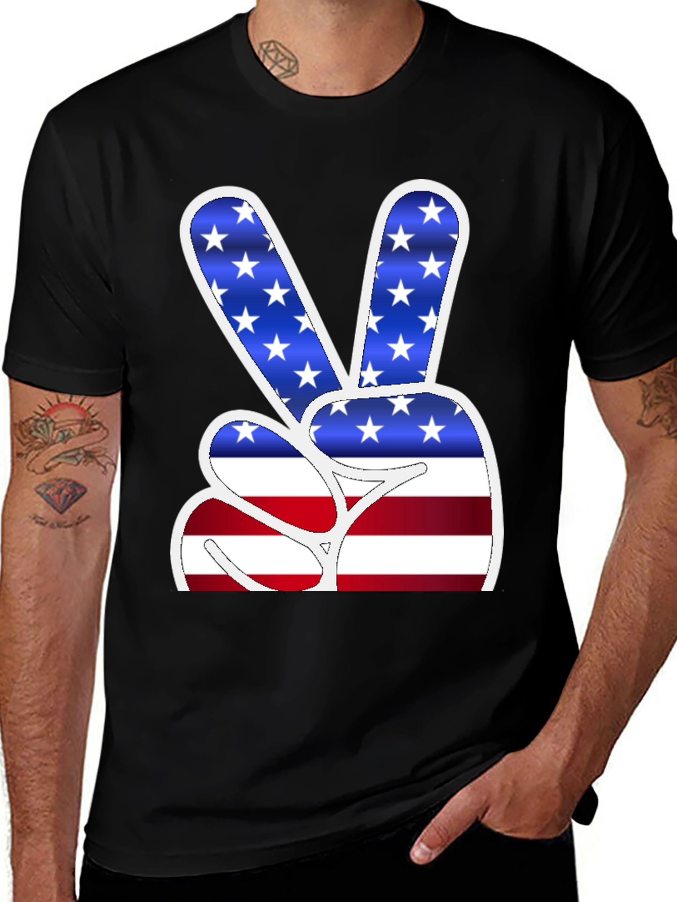 Peace Sign USA Flag T-Shirt