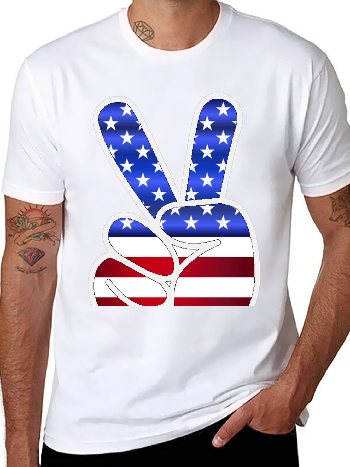 Peace Sign USA Flag T-Shirt