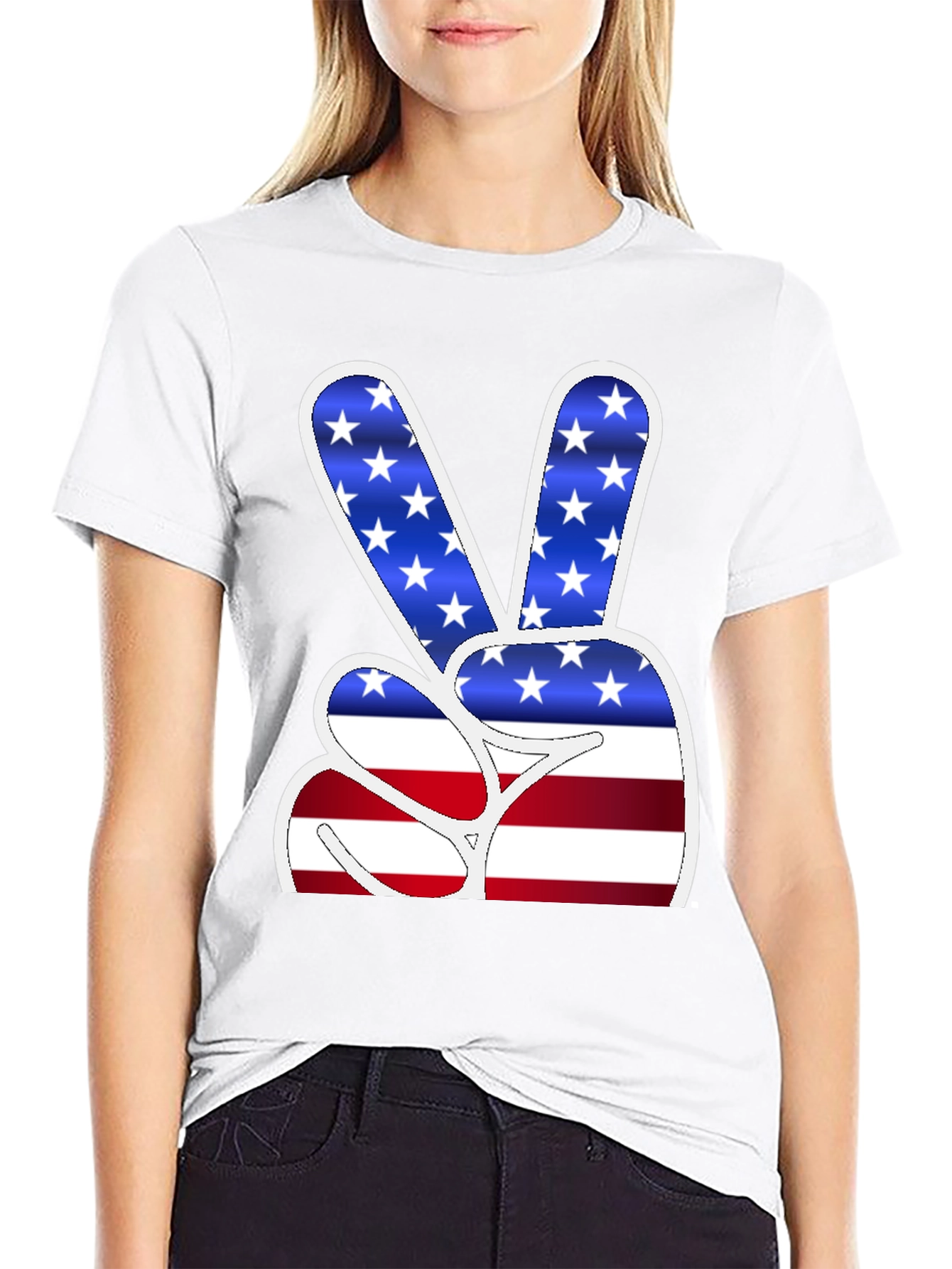 Peace Sign USA Flag T-Shirt