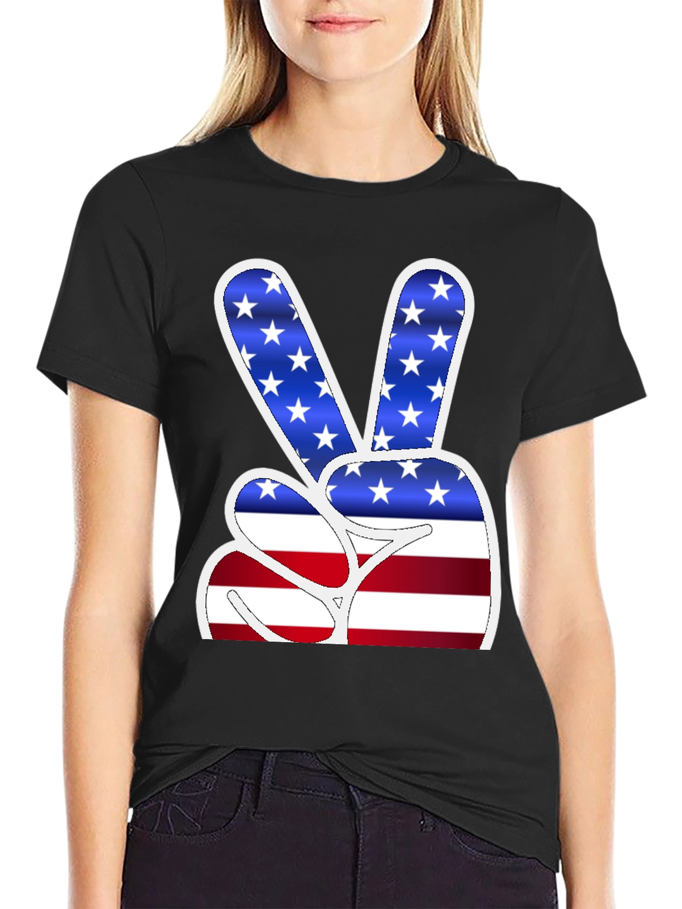 Peace Sign USA Flag T-Shirt