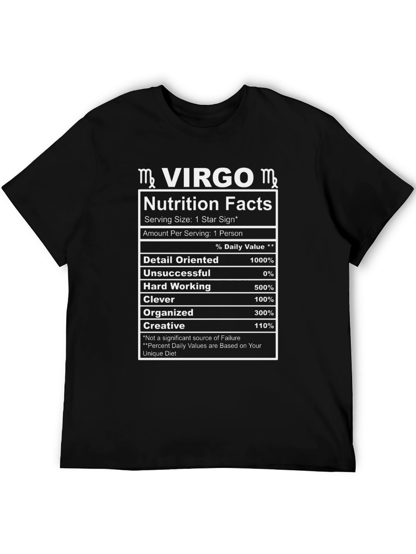 Virgo Nutrition Facts Graphic T-Shirt