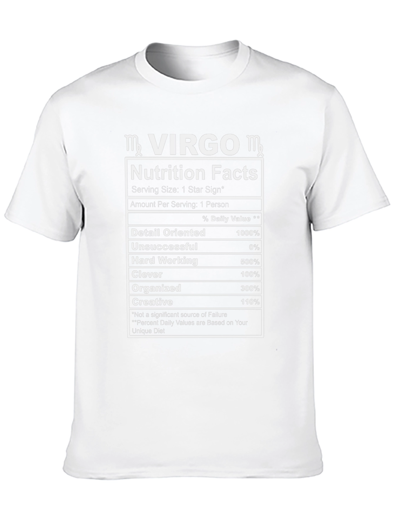 Virgo Nutrition Facts Graphic T-Shirt