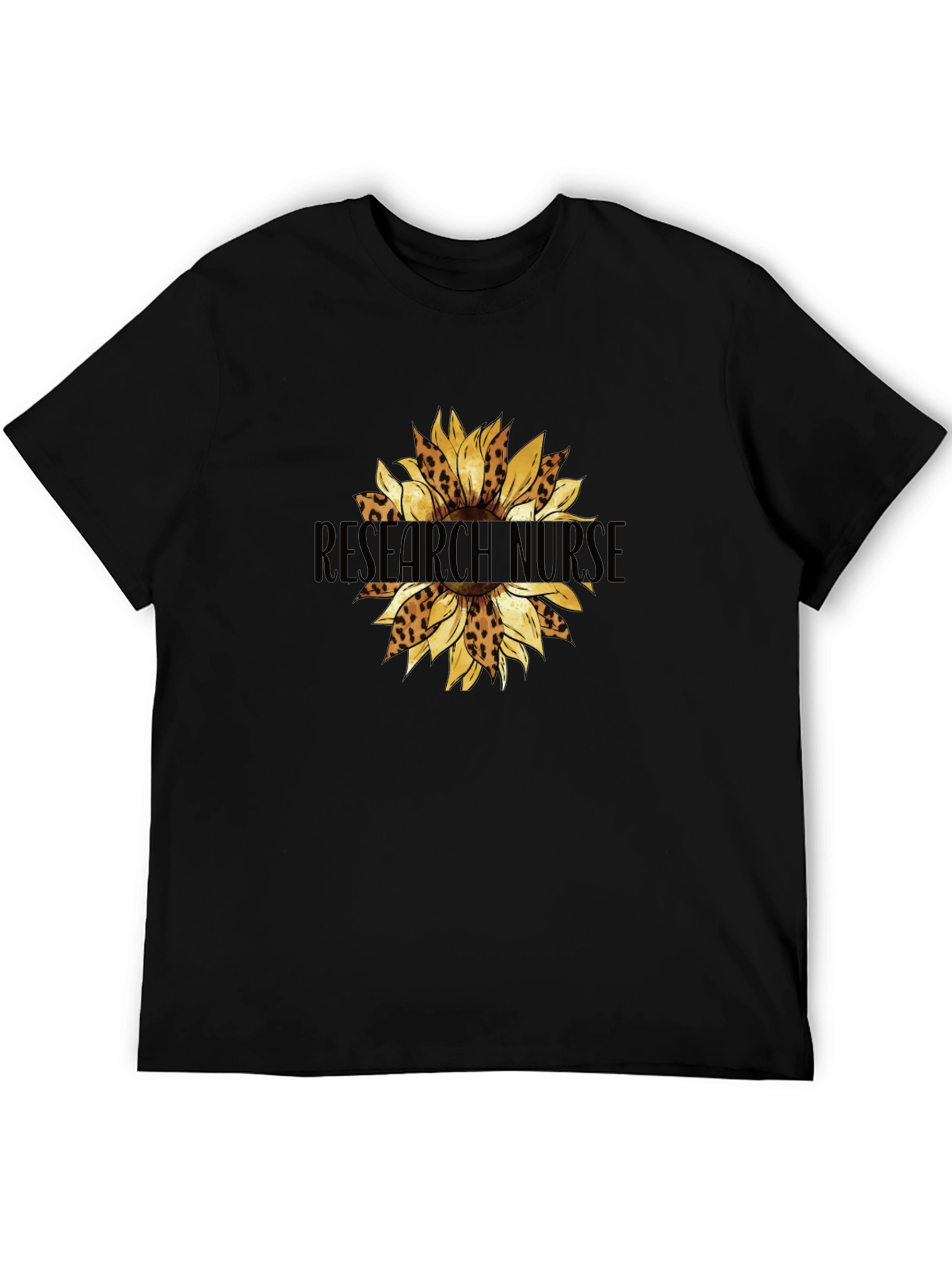 Research Nurse Leopard Sunflower Graphic Tee