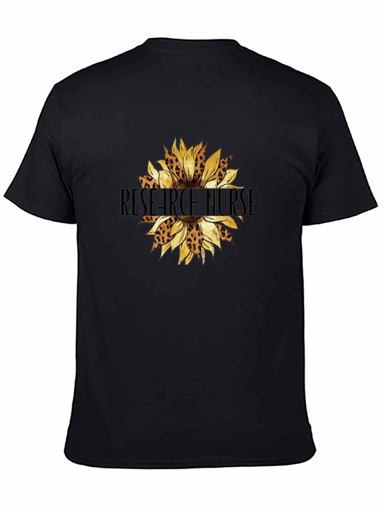 Research Nurse Leopard Sunflower Graphic Tee