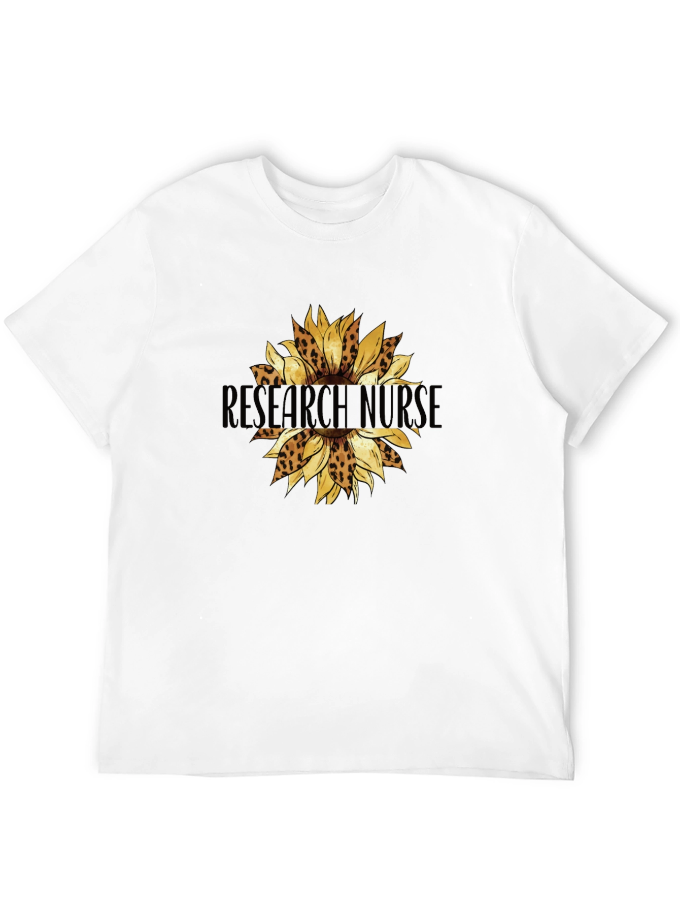 Research Nurse Leopard Sunflower Graphic Tee