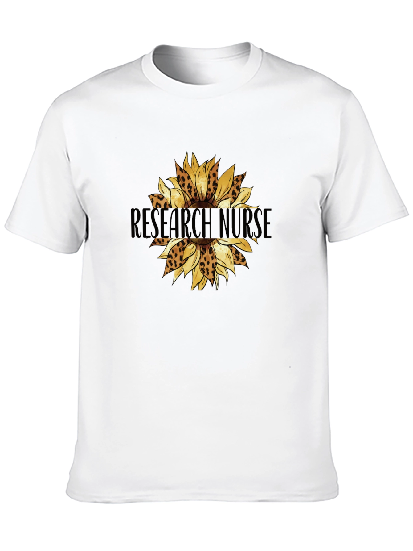 Research Nurse Leopard Sunflower Graphic Tee