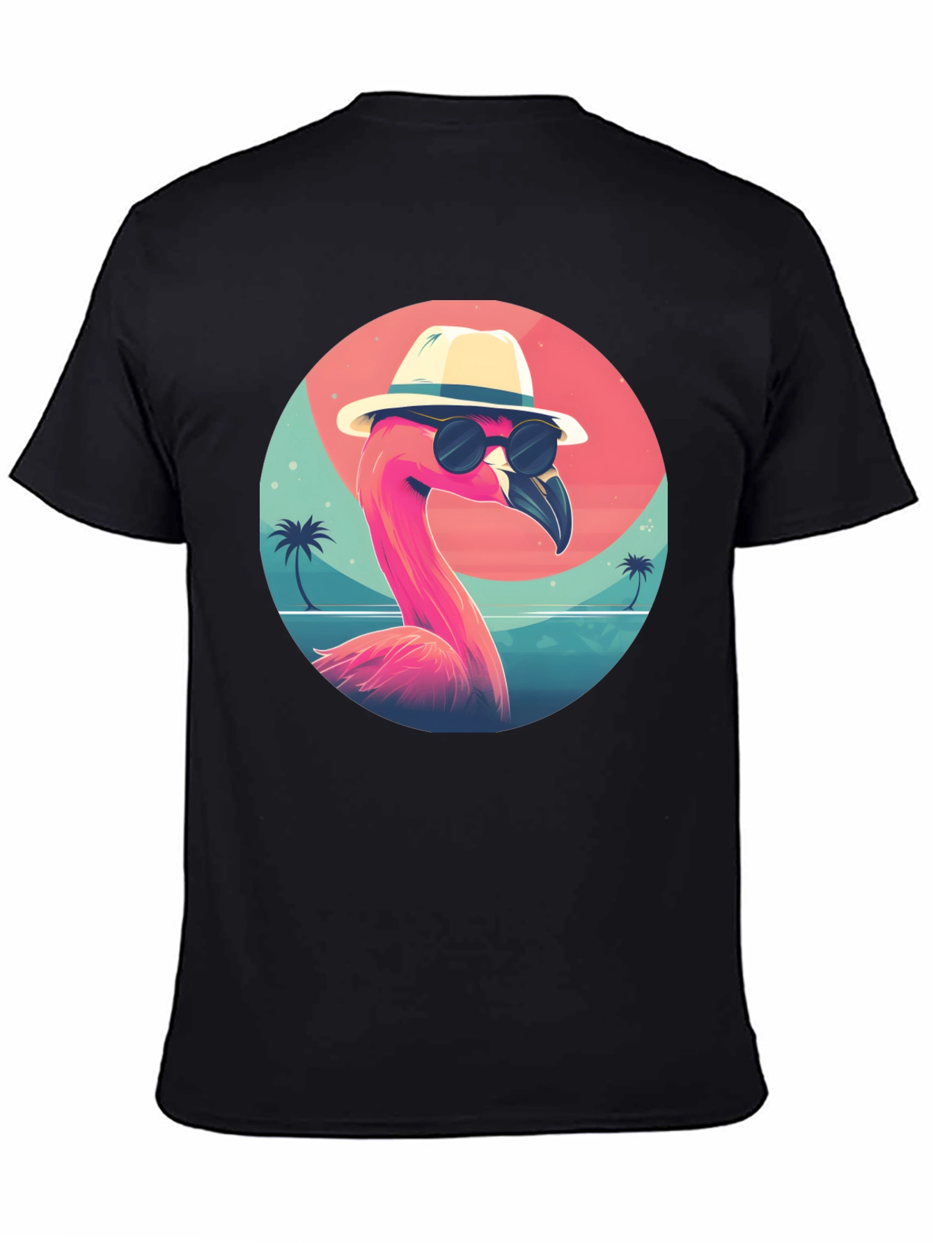 Cool Flamingo Graphic Tee - Black