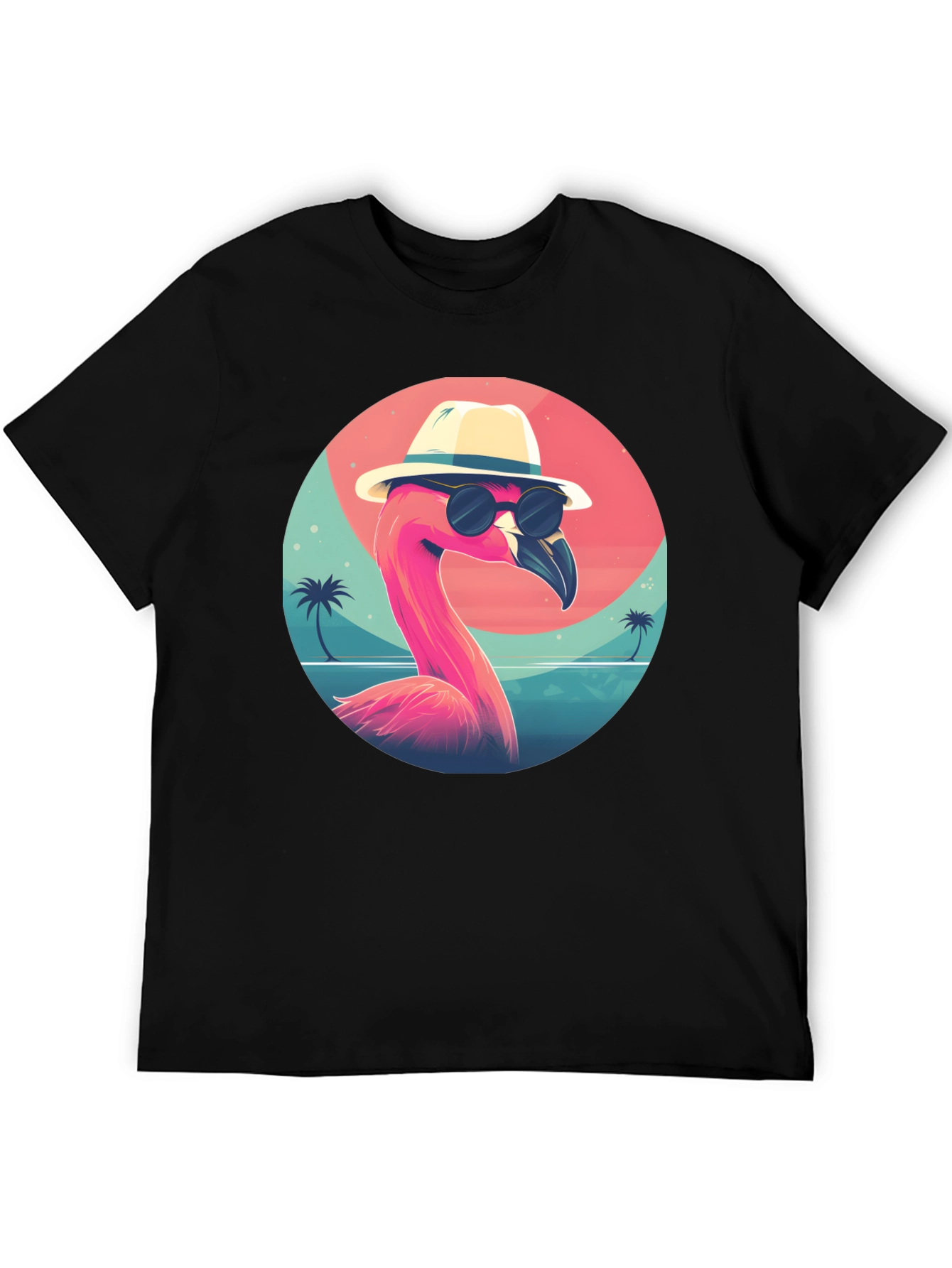 Cool Flamingo Graphic Tee - Black
