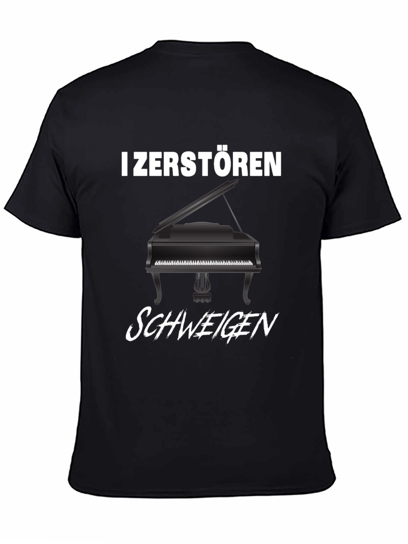 I Zerstoren Schweigen Piano Graphic Tee - Black