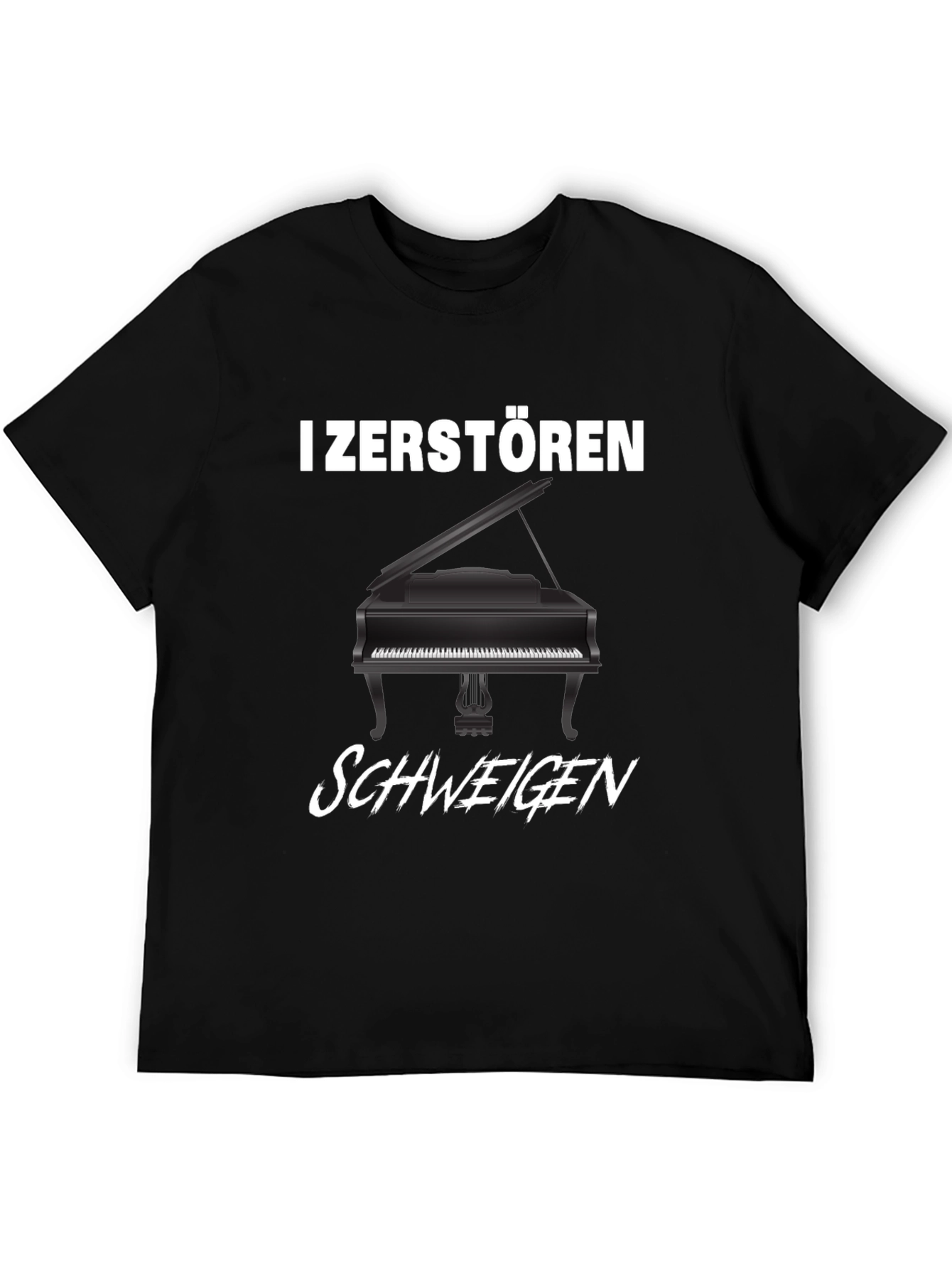 I Zerstoren Schweigen Piano Graphic Tee - Black