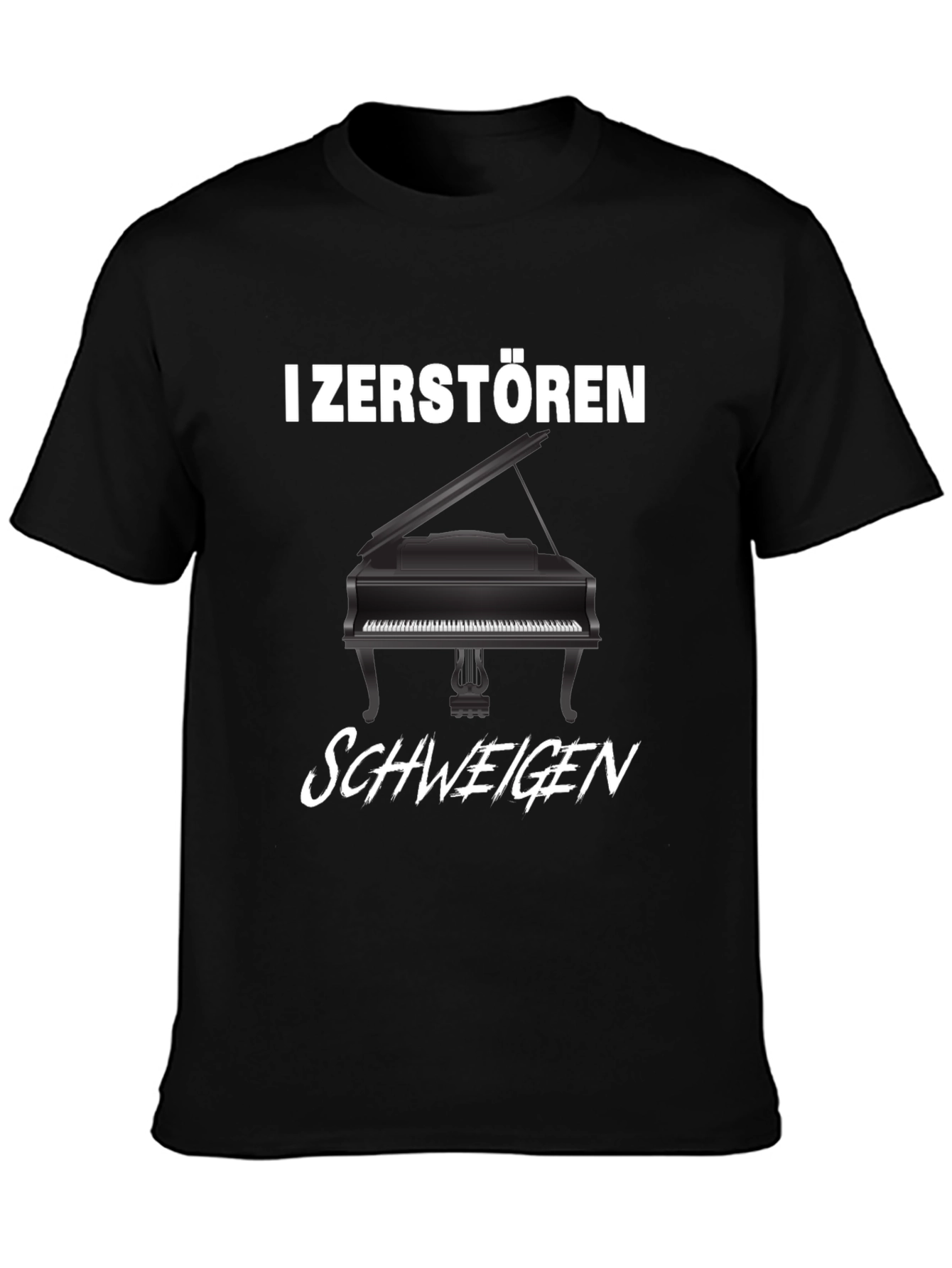 I Zerstoren Schweigen Piano Graphic Tee - Black