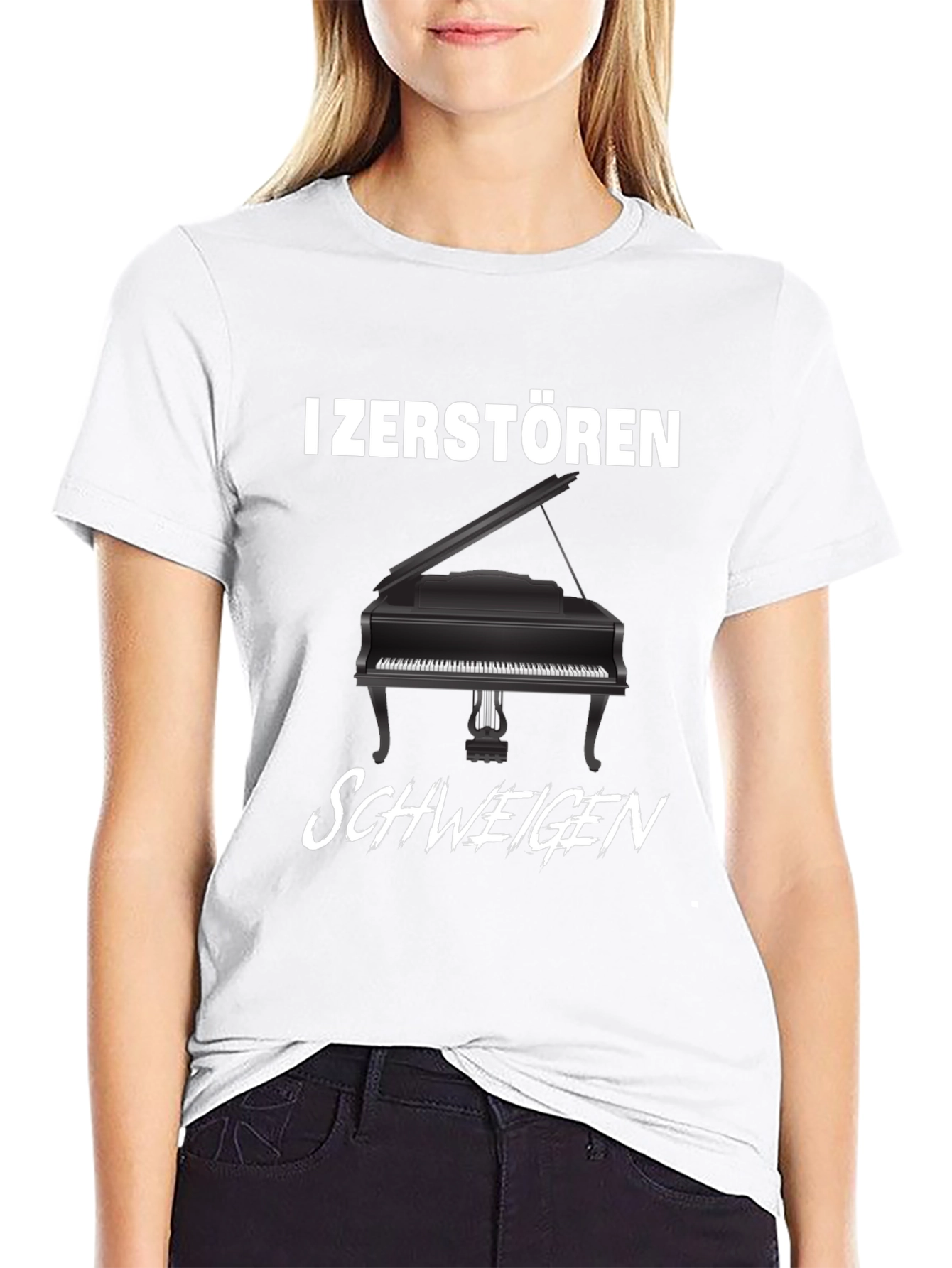 I Zerstoren Schweigen Piano Graphic Tee - Black