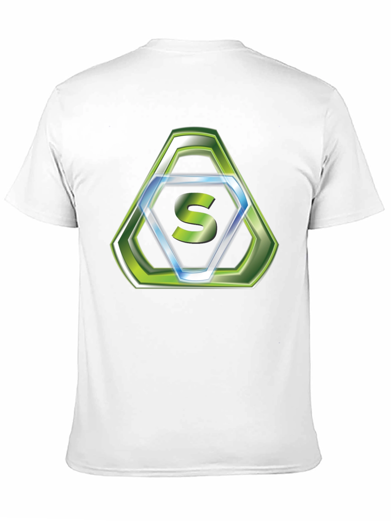 Stylish Black T-Shirt with Green Hexagon S Logo