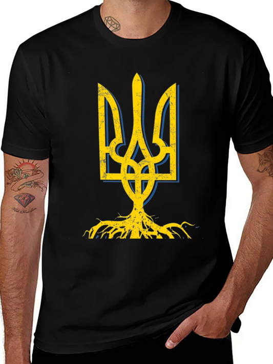 Ukraine Trident Roots Graphic Tee - Black