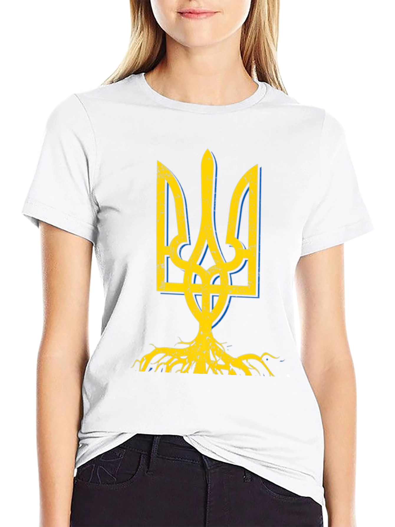 Ukraine Trident Roots Graphic Tee - Black
