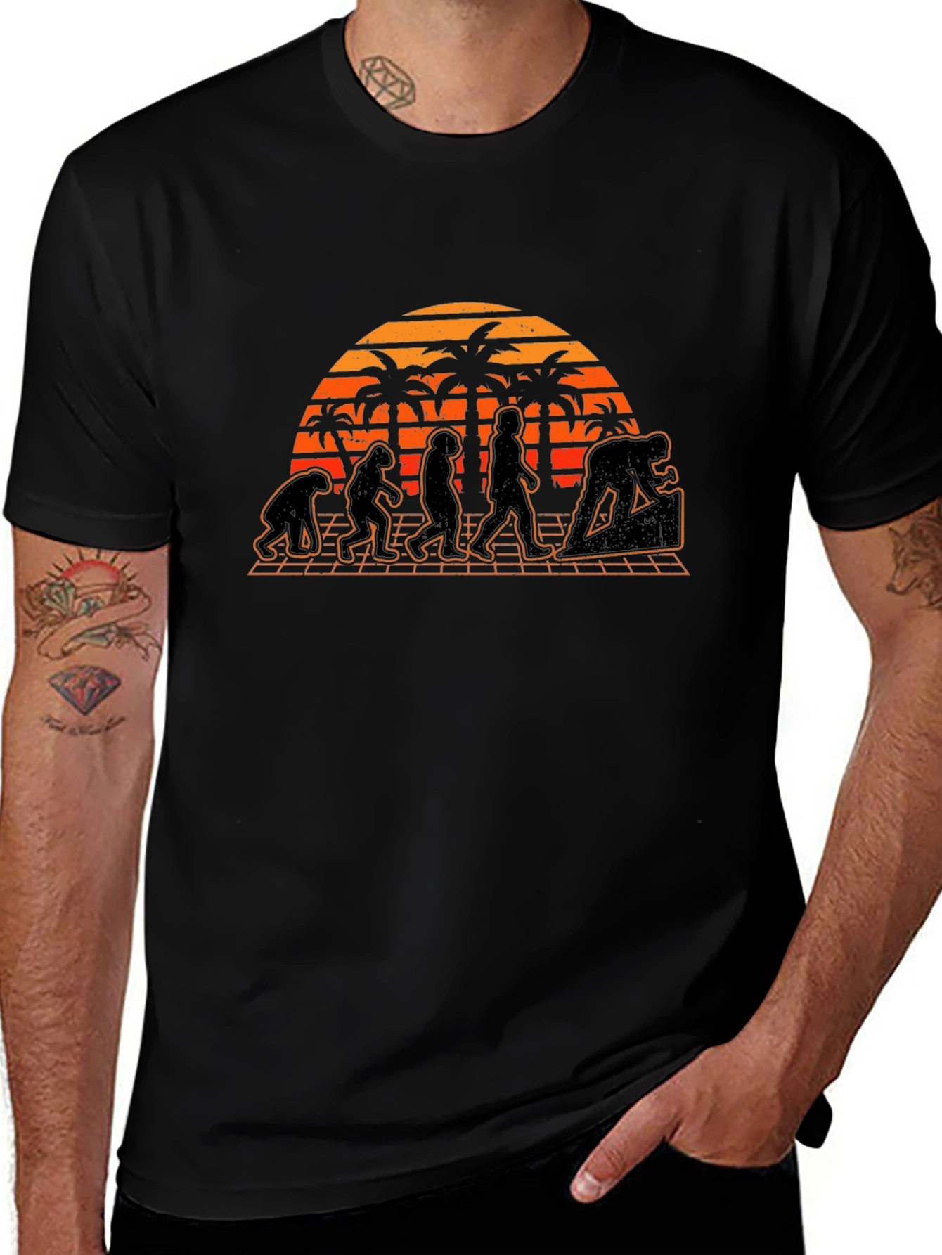 Evolution Graphic T-Shirt - Beach Sunset Design