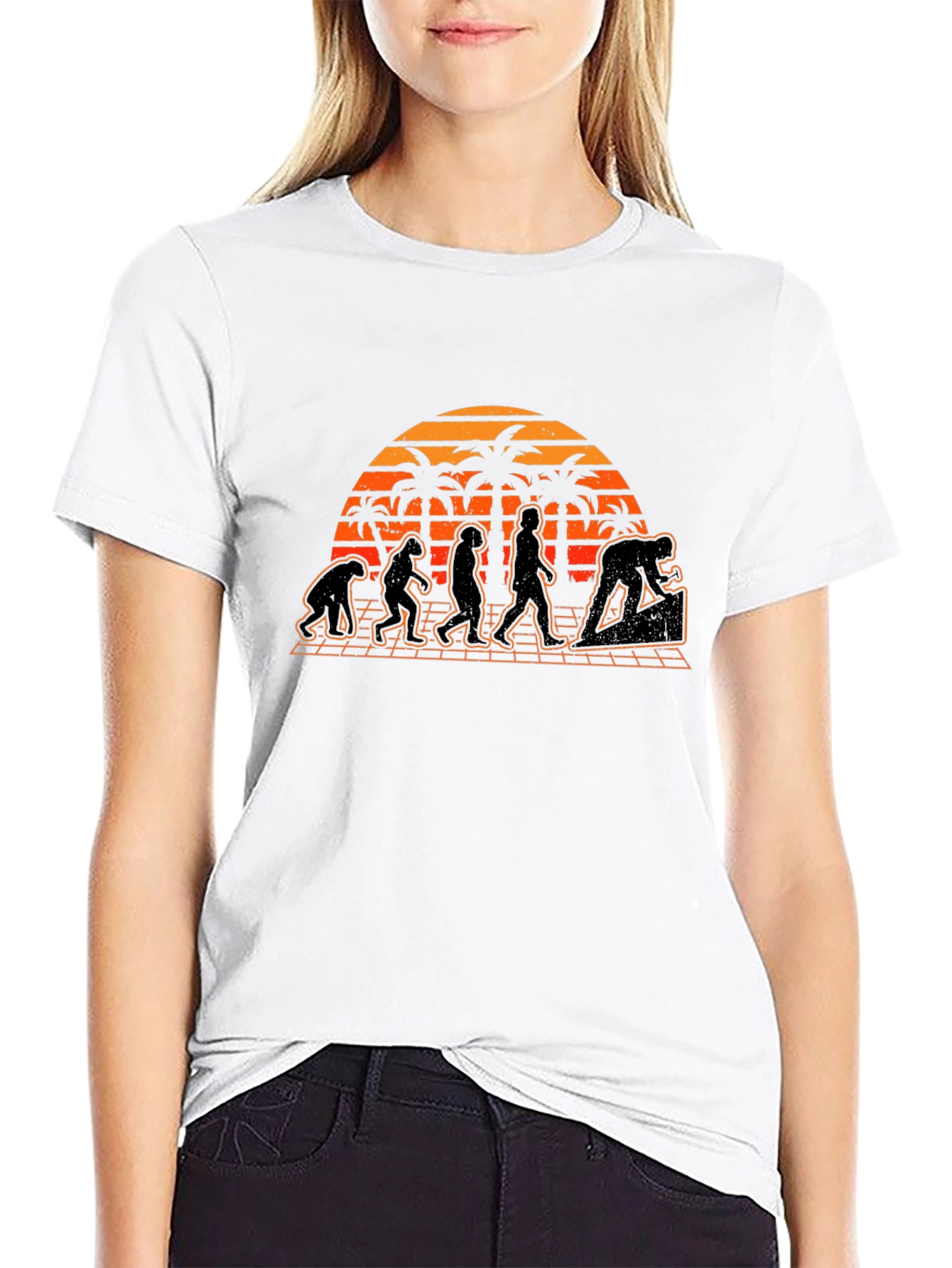Evolution Graphic T-Shirt - Beach Sunset Design