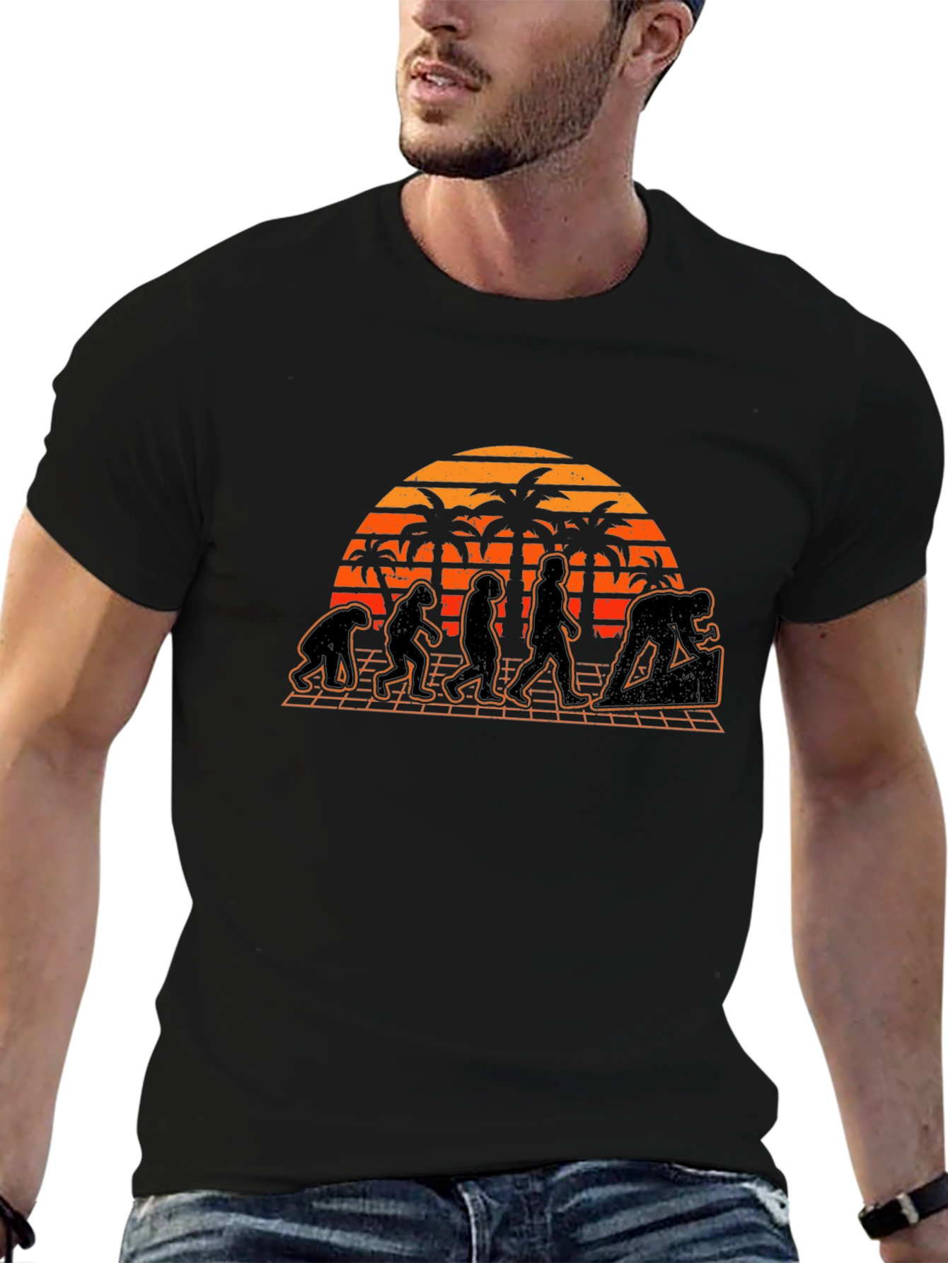 Evolution Graphic T-Shirt - Beach Sunset Design