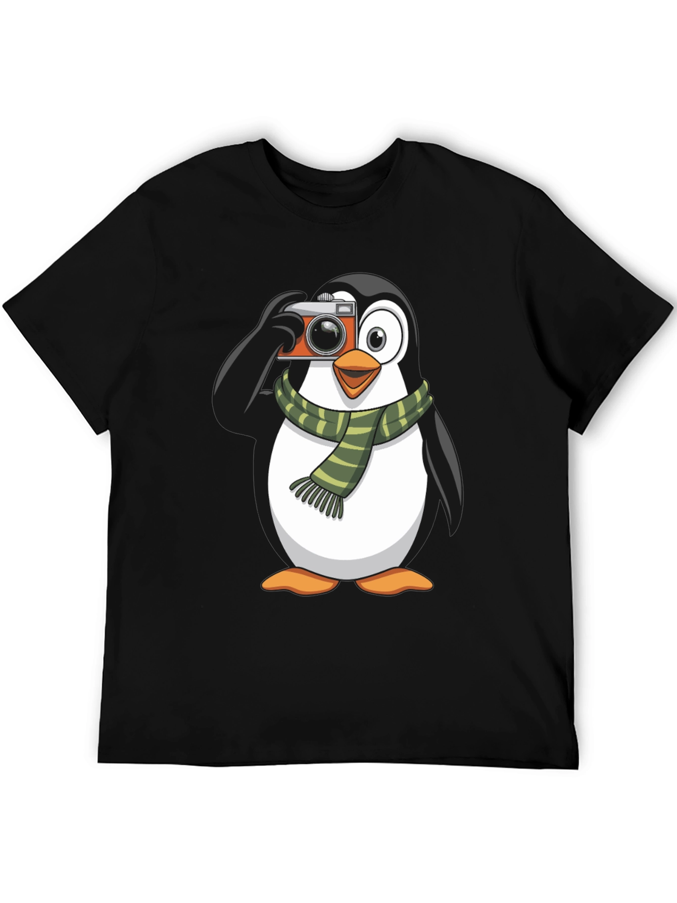 Penguin Photographer Graphic T-Shirt - Black