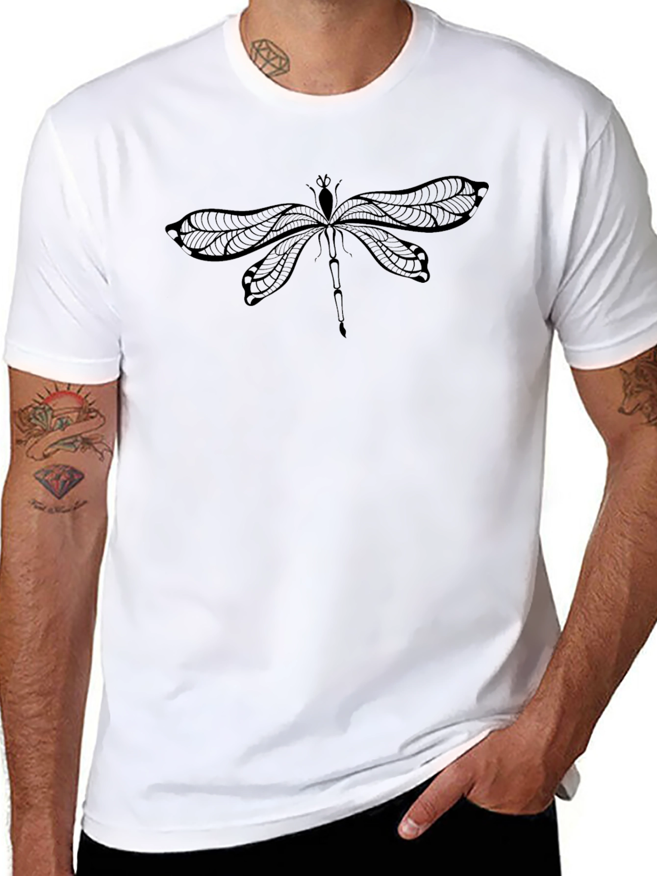 Dragonfly Graphic Black T-Shirt