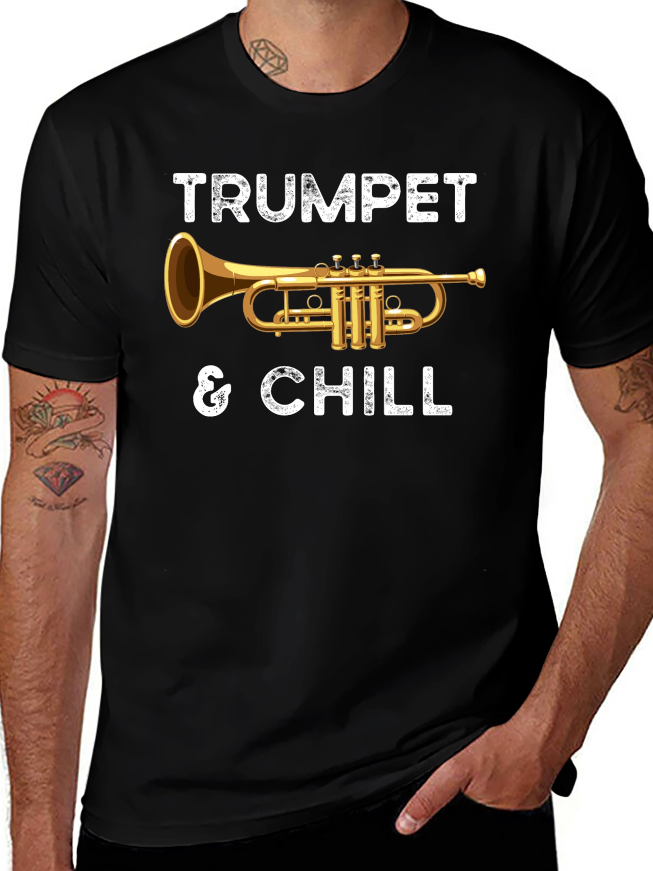 Trumpet & Chill Graphic T-Shirt - Musician Tee