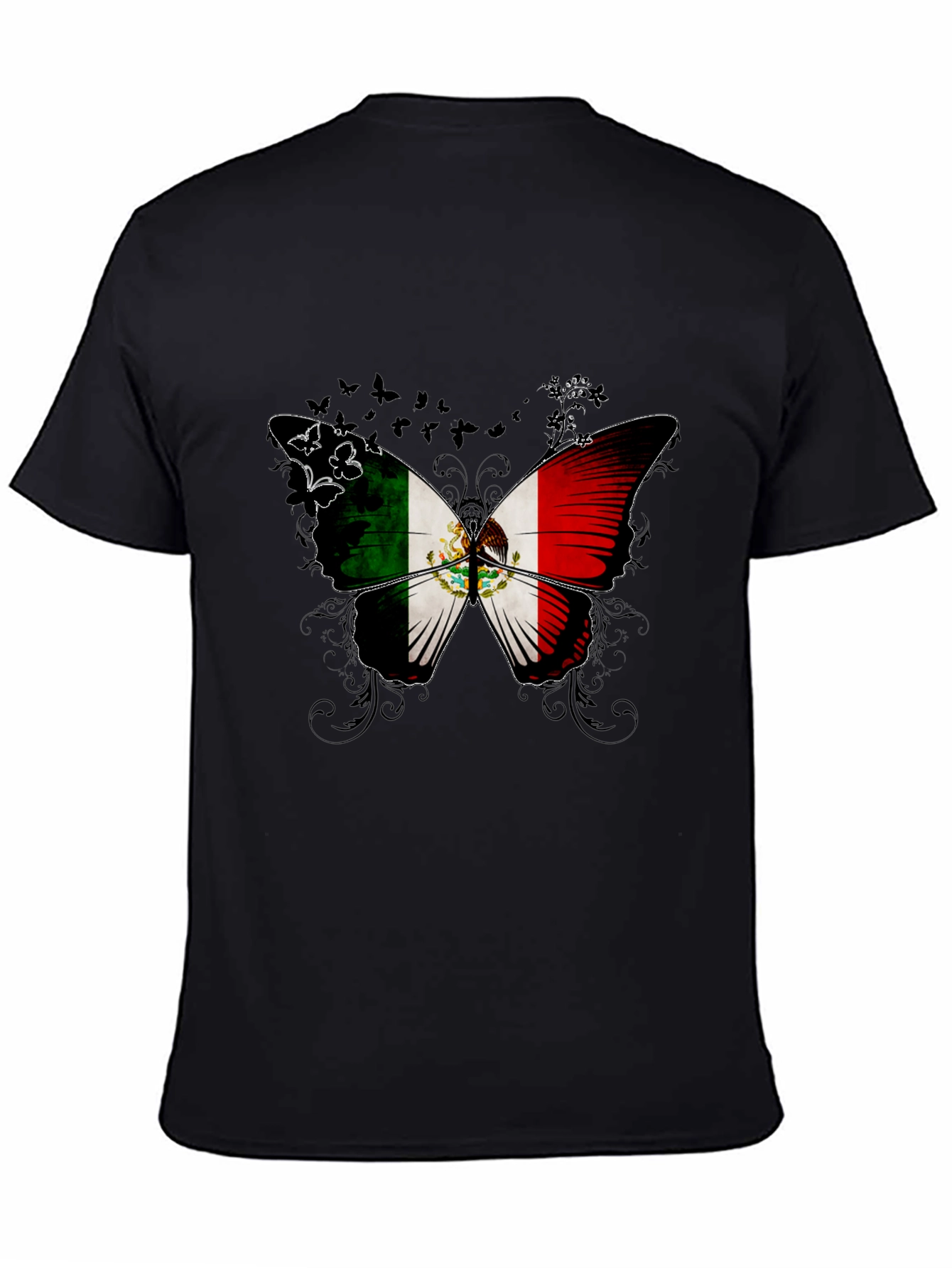 Mexico Flag Butterfly Graphic T-Shirt