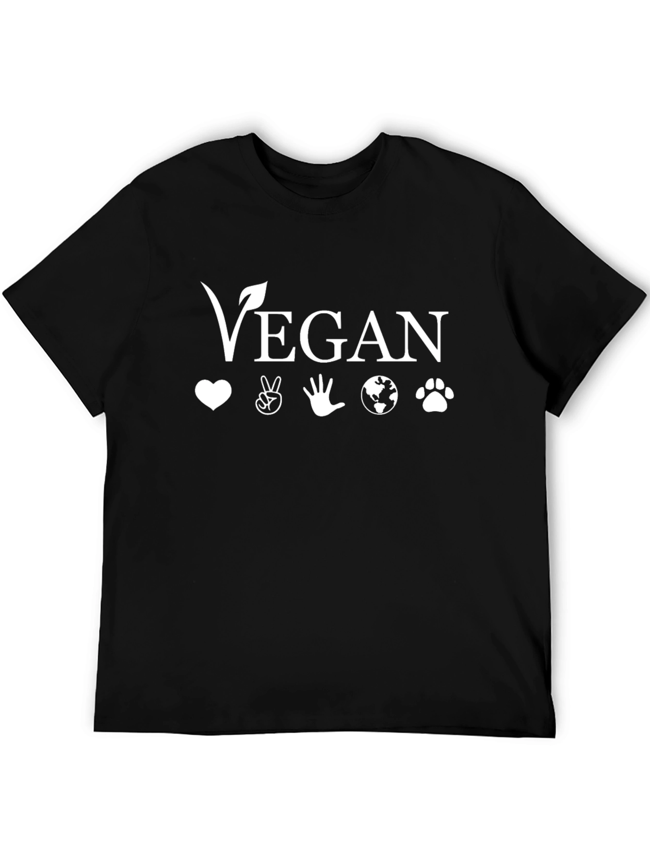 Vegan Graphic T-Shirt - Love Peace Planet Design
