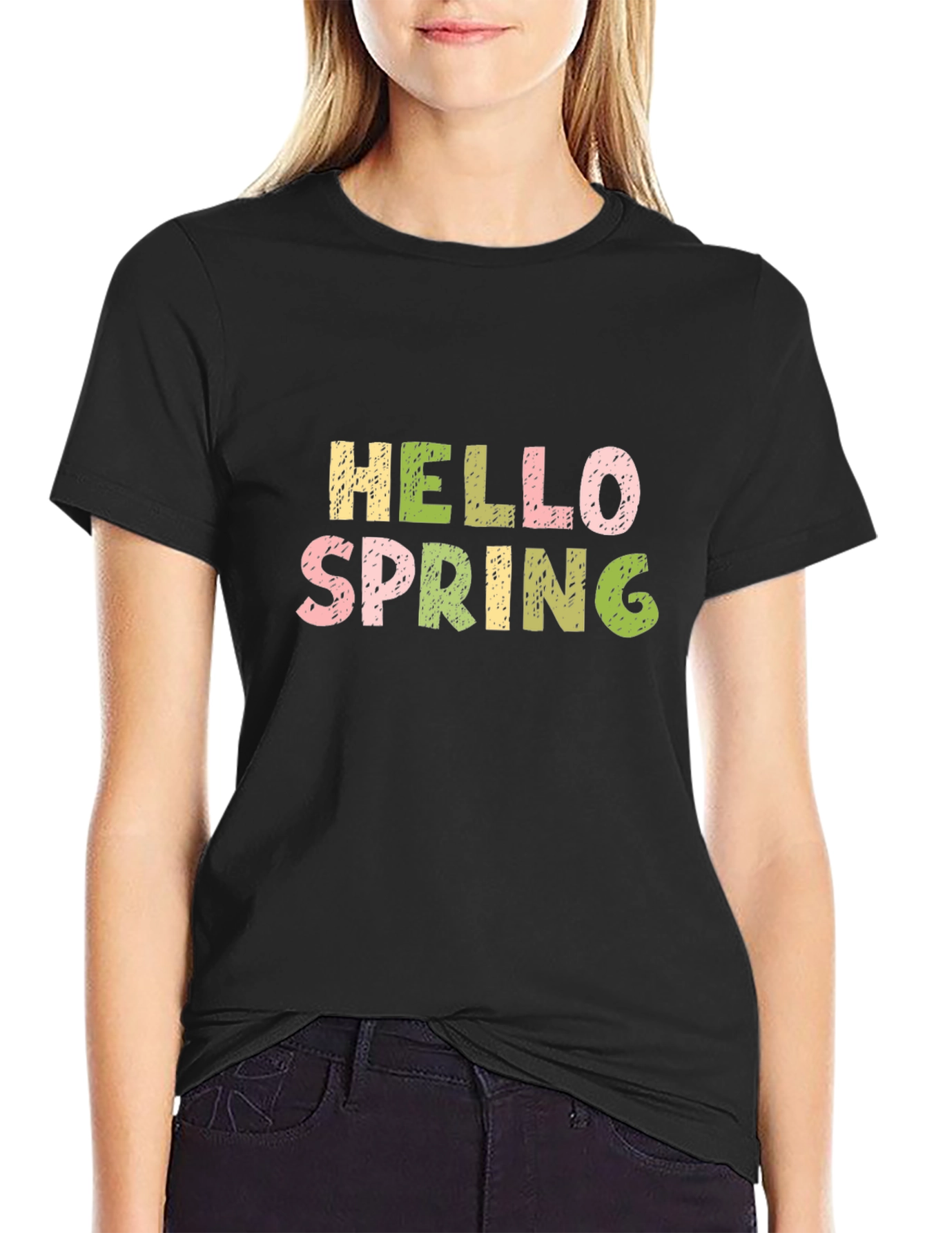 Hello Spring T-Shirt - Short Sleeve Graphic Tee