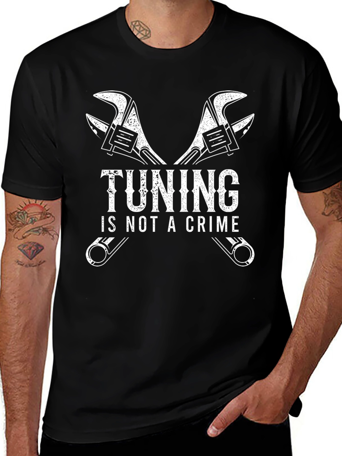 Tuning Is Not A Crime Mechanic Wrench T-Shirt